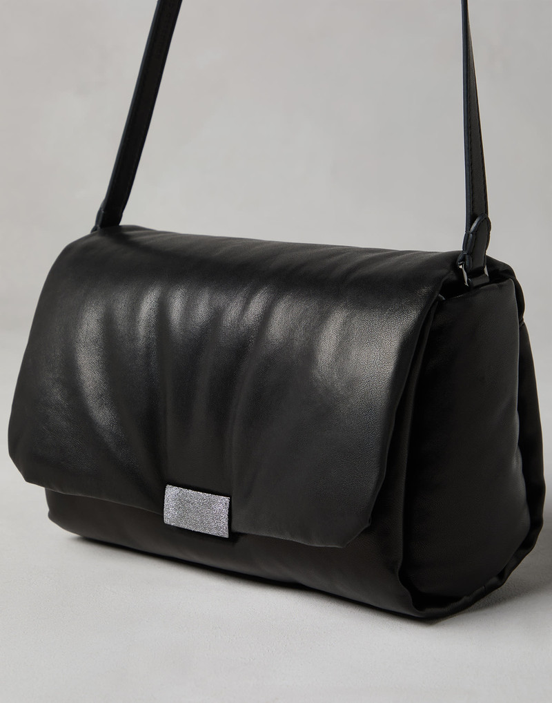 Wet-effect nappa leather bag with shimmering detail 3