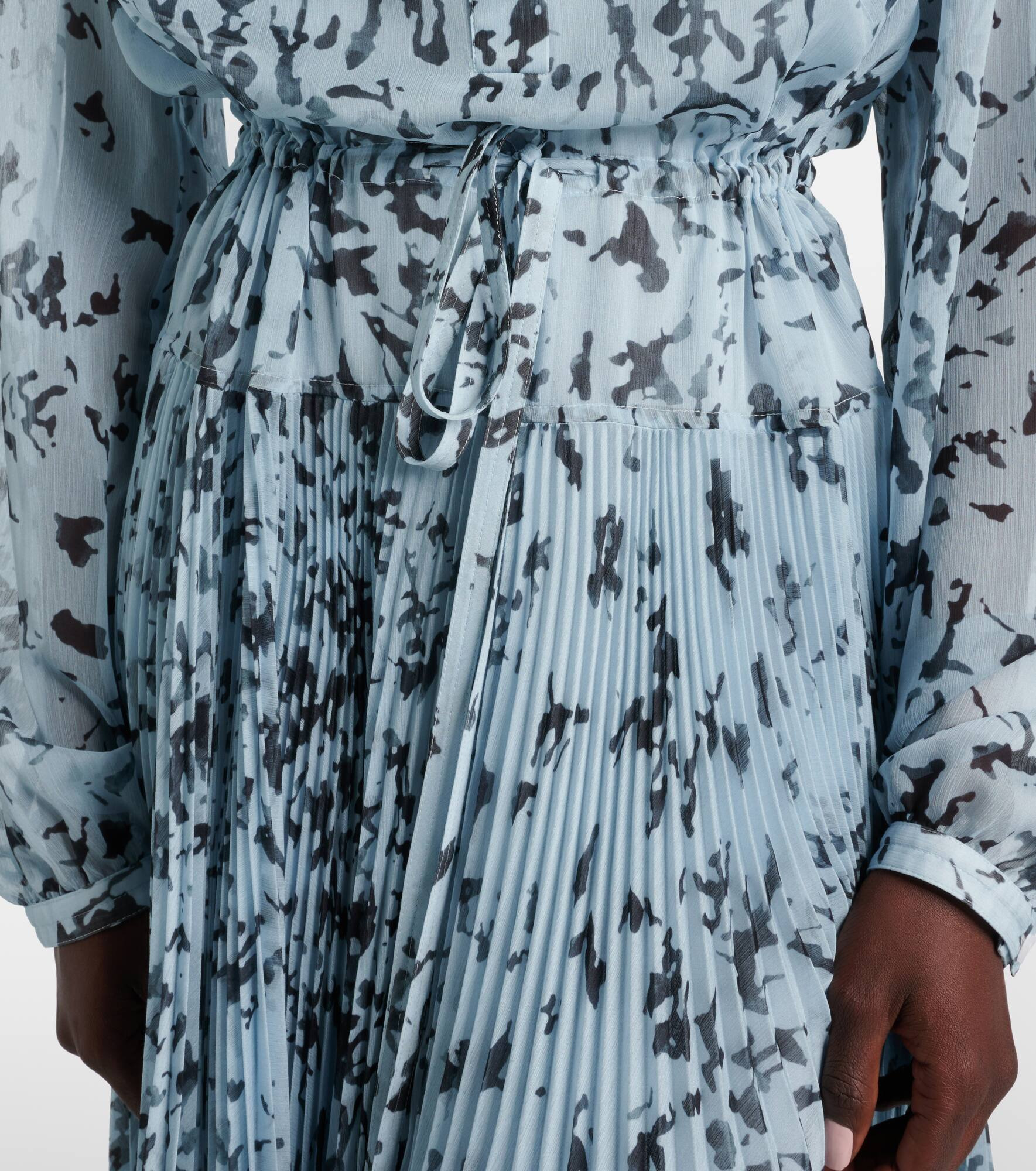 Jones printed chiffon shirt dress - 5