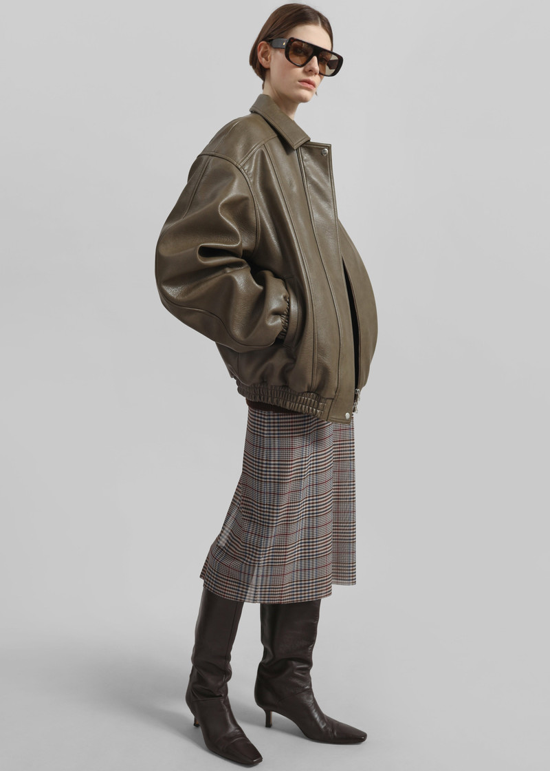 The Frankie Shop Prescott Faux Leather Jacket - Moss Green outlook