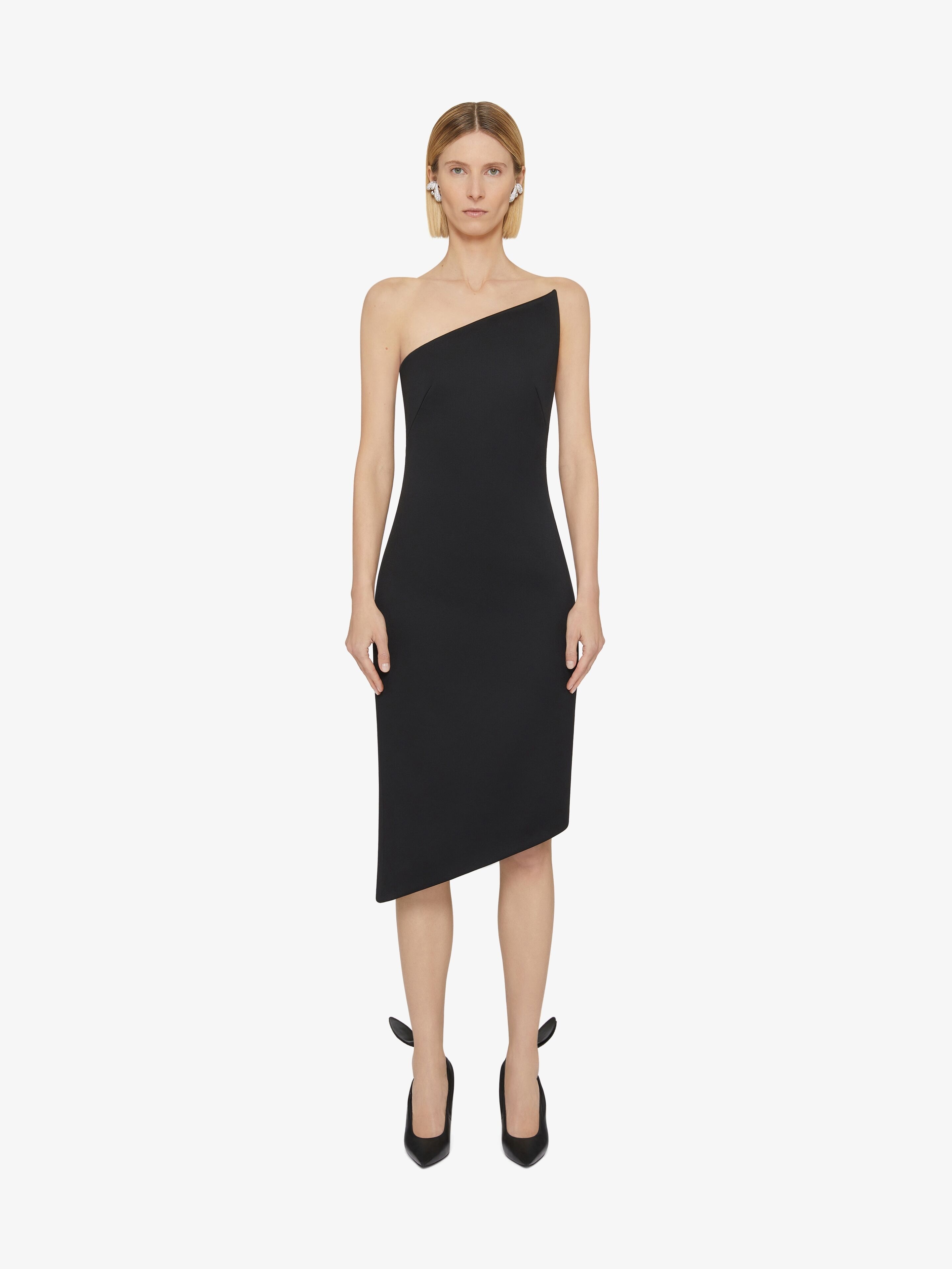 ASYMMETRIC BUSTIER DRESS IN WOOL - 2