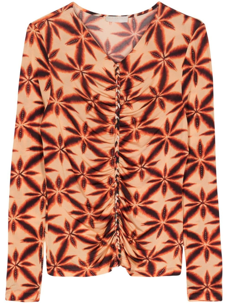 braid-detailing floral-print jersey 1