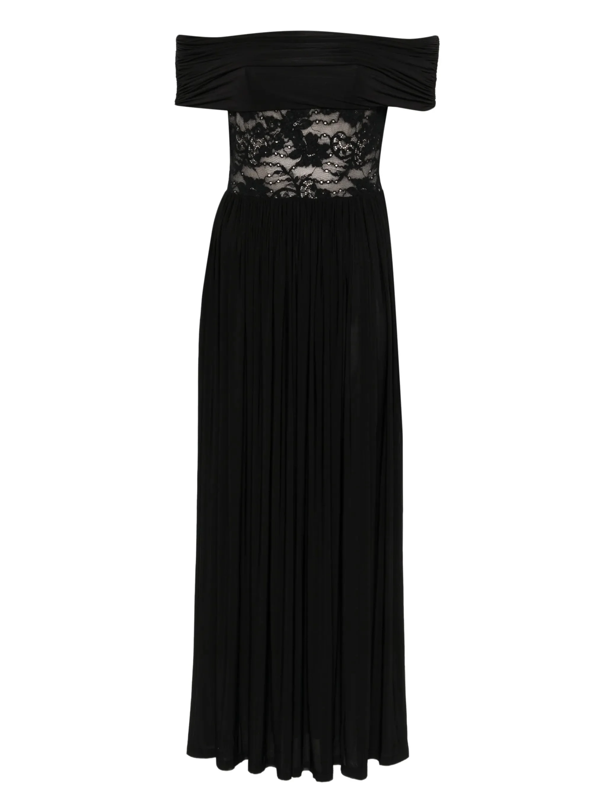 lace-panel midi dress - 1