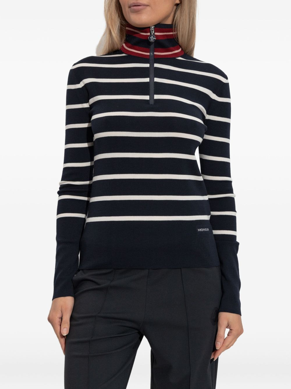 high-neck striped jumper - 3