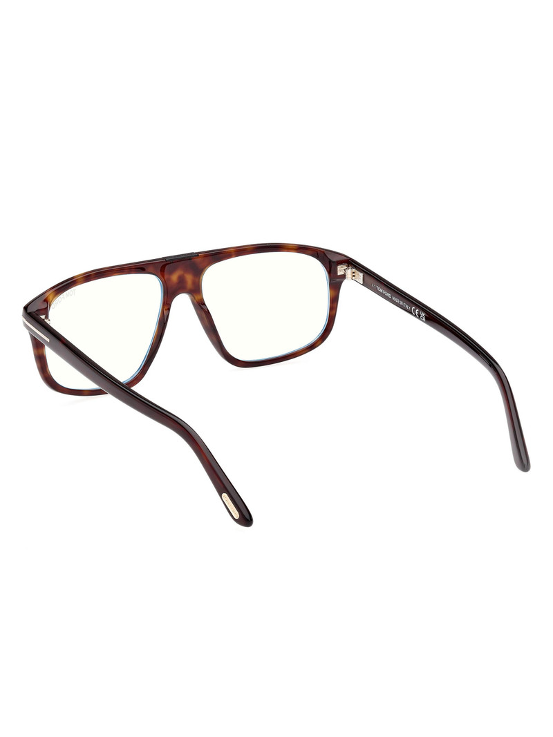 Men's 55MM Pilot Blue Block Glasses - Dark Havana Blue 4