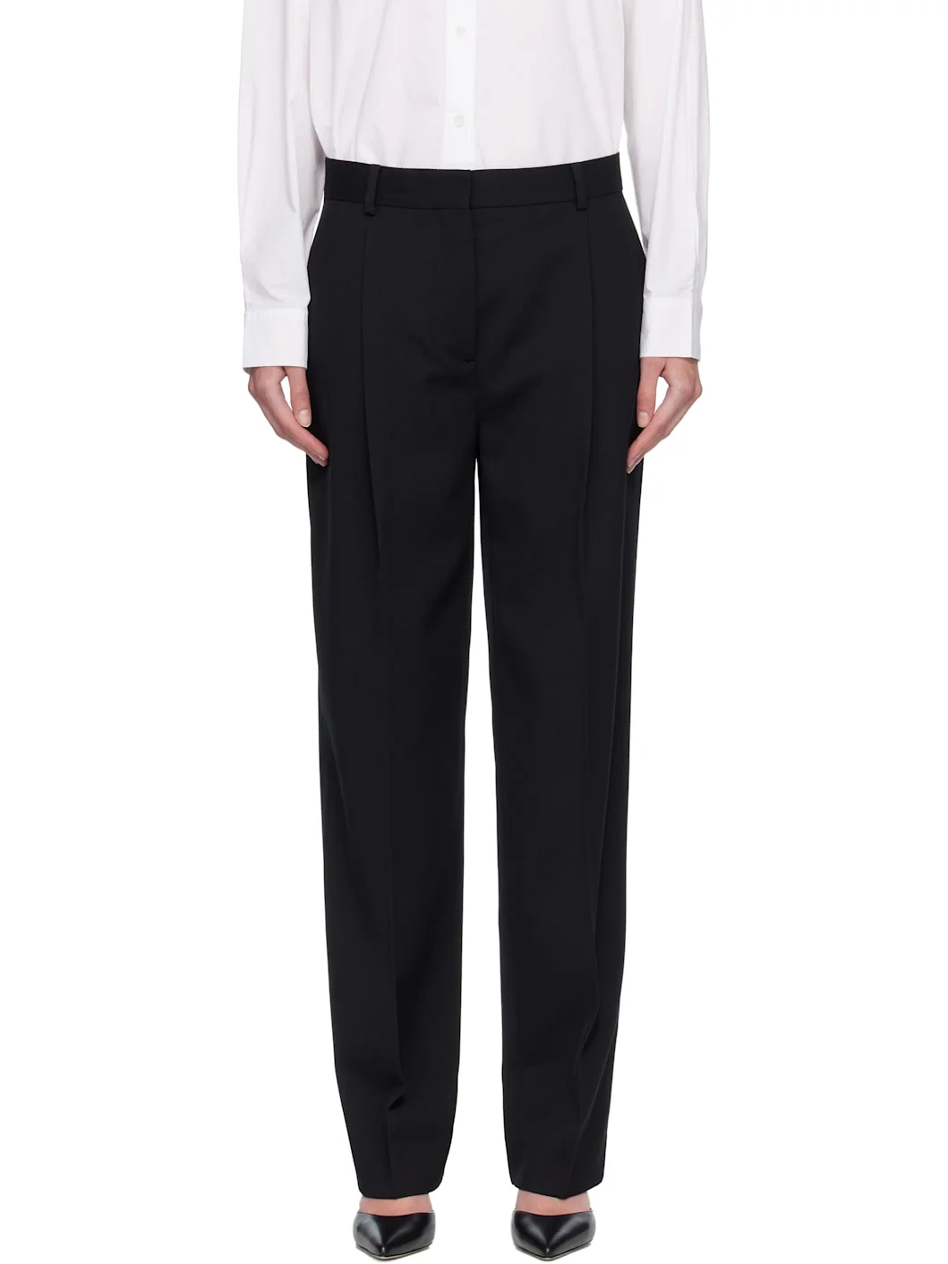 Black Pleat Trousers - 1