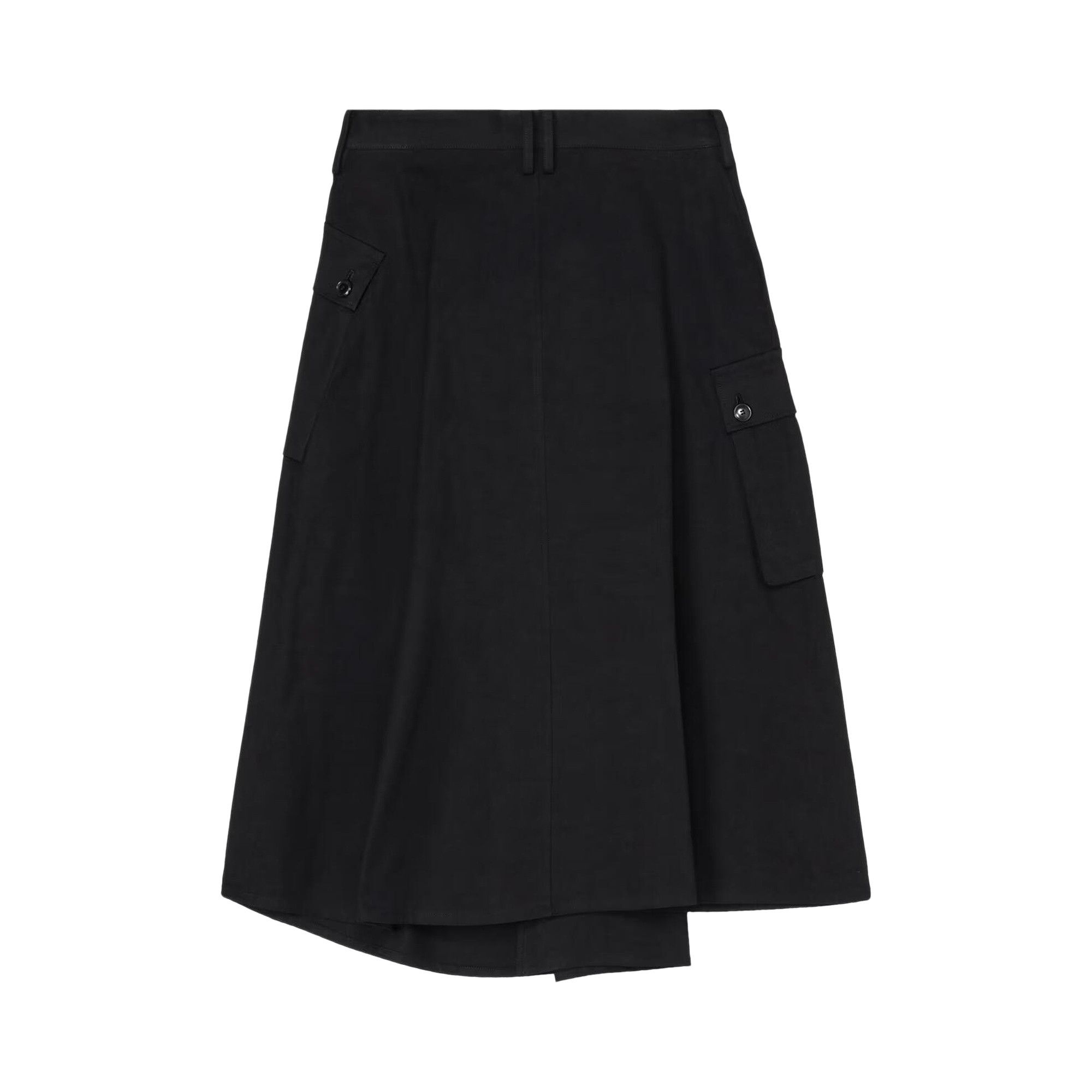 Yohji Yamamoto Regulation Wide Tuck Cargo Skirt 'Black' - 2