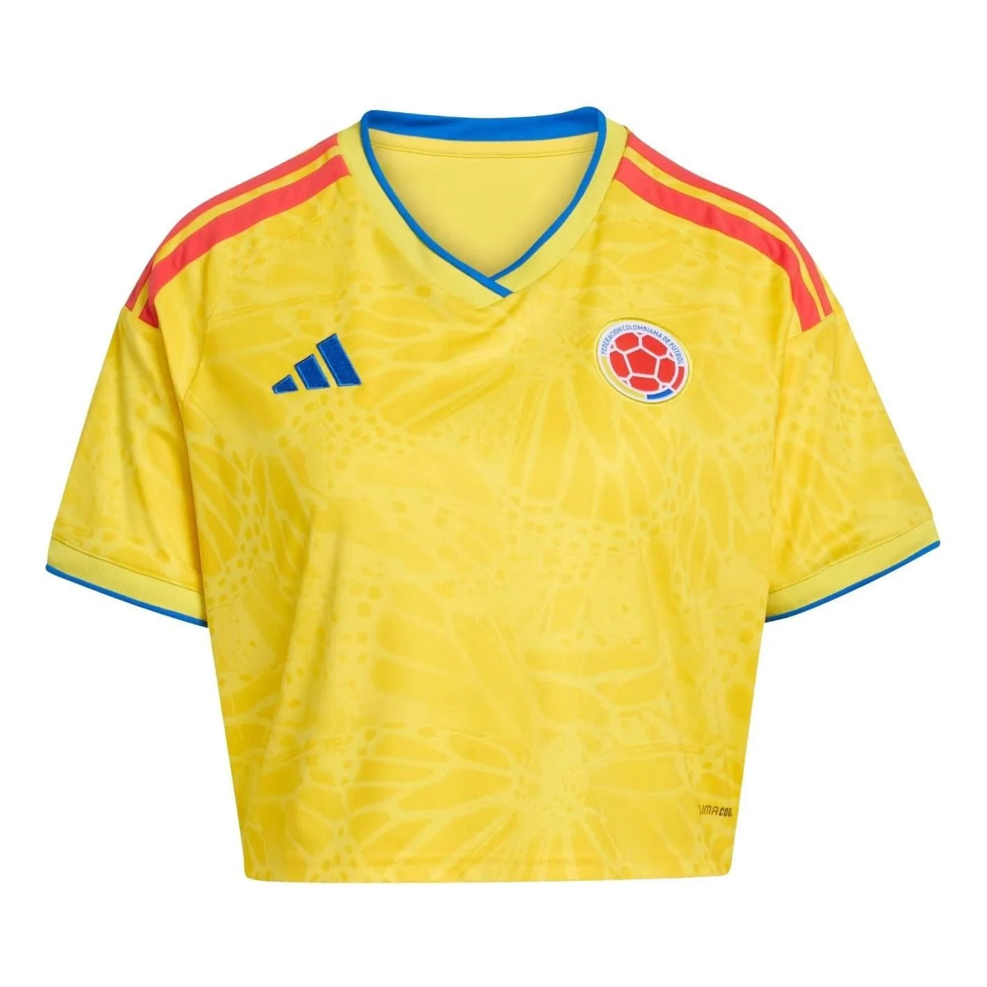 (WMNS) adidas Colombia 26 Home Cropped Jersey 'Impact Yellow' KE8087 - 1