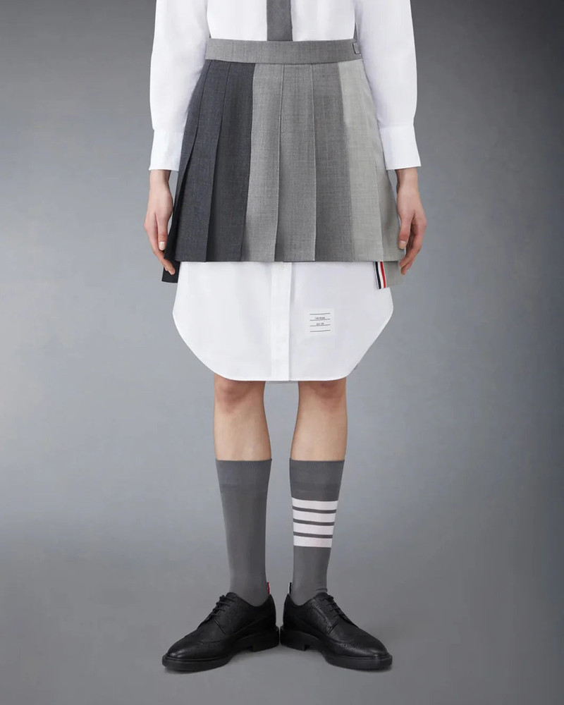 Thom Browne FUNMIX WOOL FRESCO CLASSIC MINI PLEATED SKIRT outlook