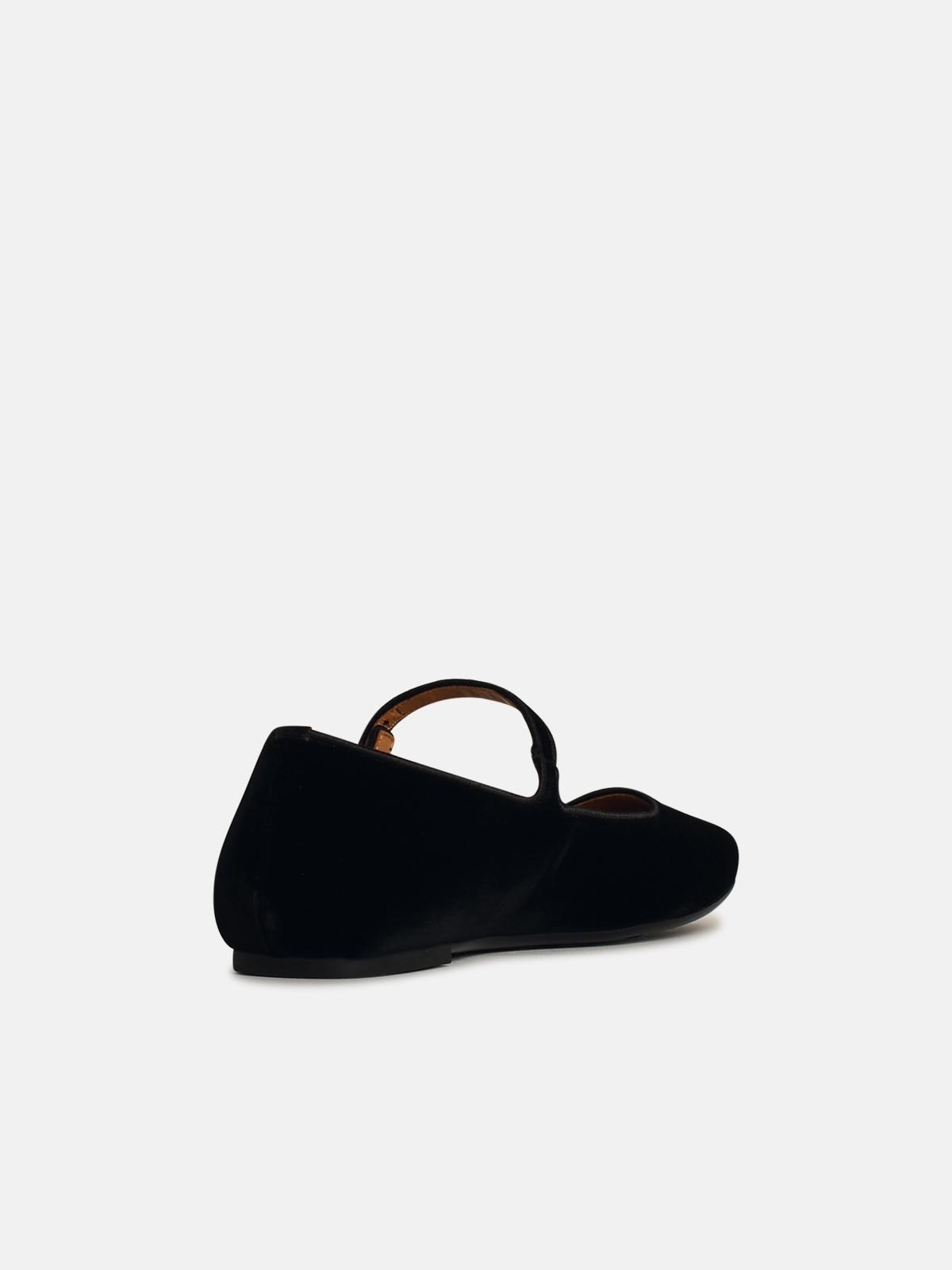 BLACK VELVET BALLET FLATS - 3