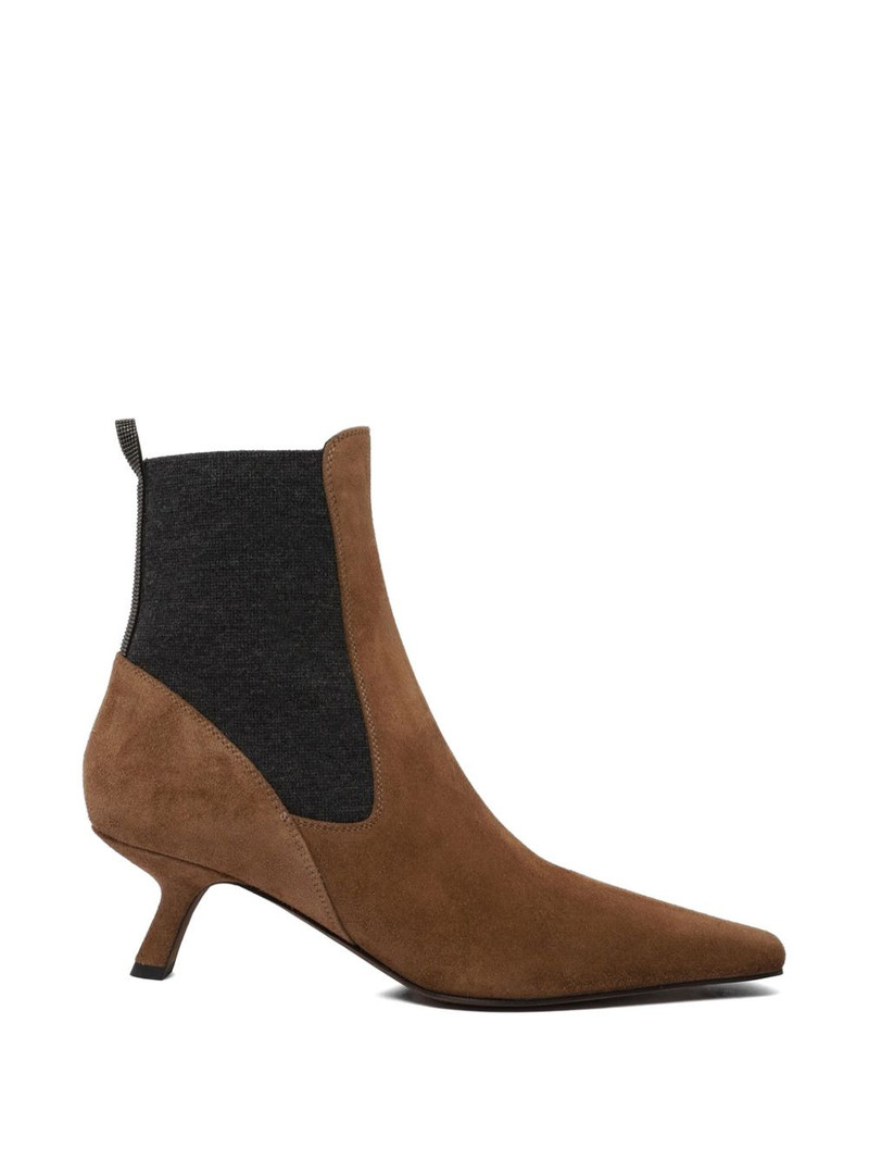 pull-tab suede boots 1