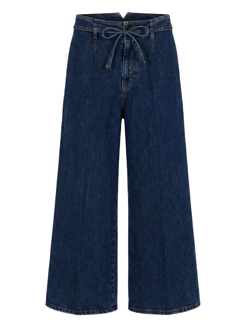 logo-embroidered jeans 1