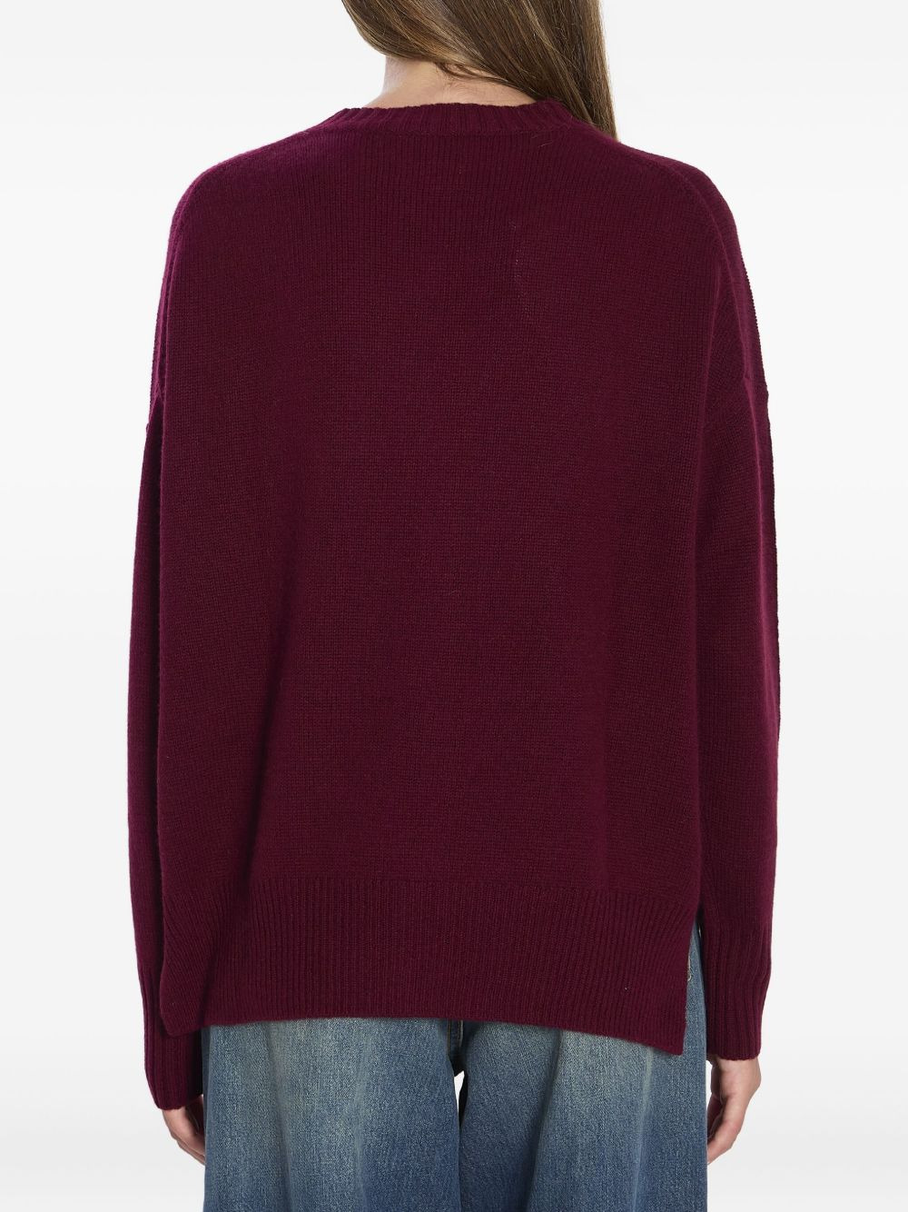 ribbed side-slit cashmere sweater - 4