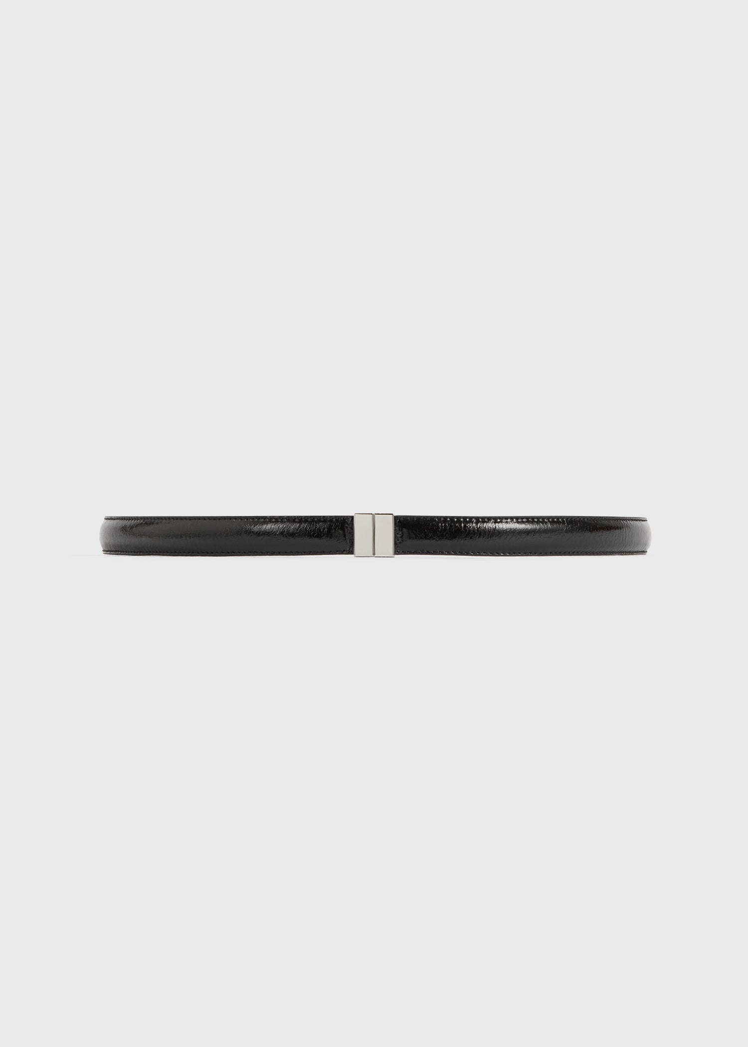 Slide clasp naplack-leather belt black - 7