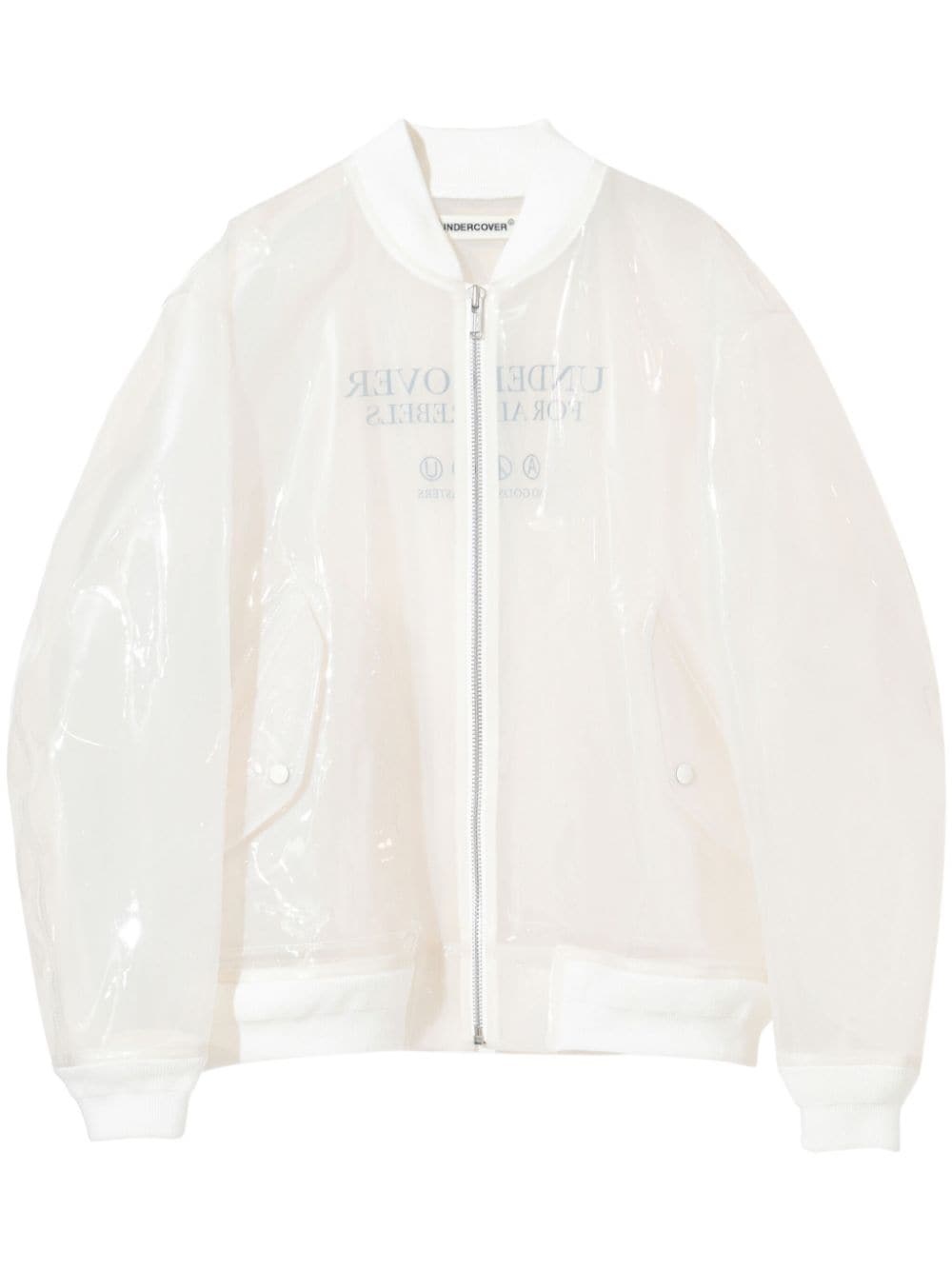 transparent logo-print bomber jacket - 1