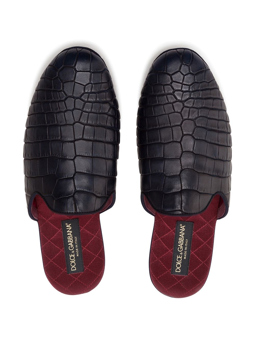 croc-effect slippers - 4