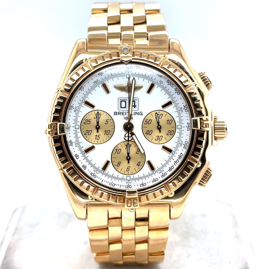 Pre-owned Breitling Crosswind Chronograph Automatic Chronometer White Dial Men's Watch K44355 - 1