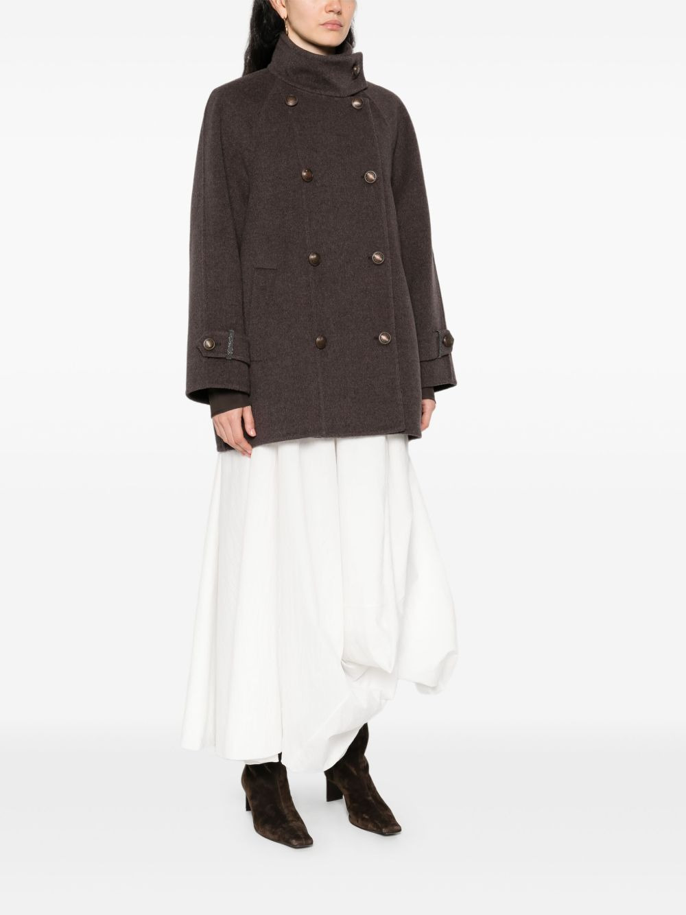 double-breasted buttoned coat - 3