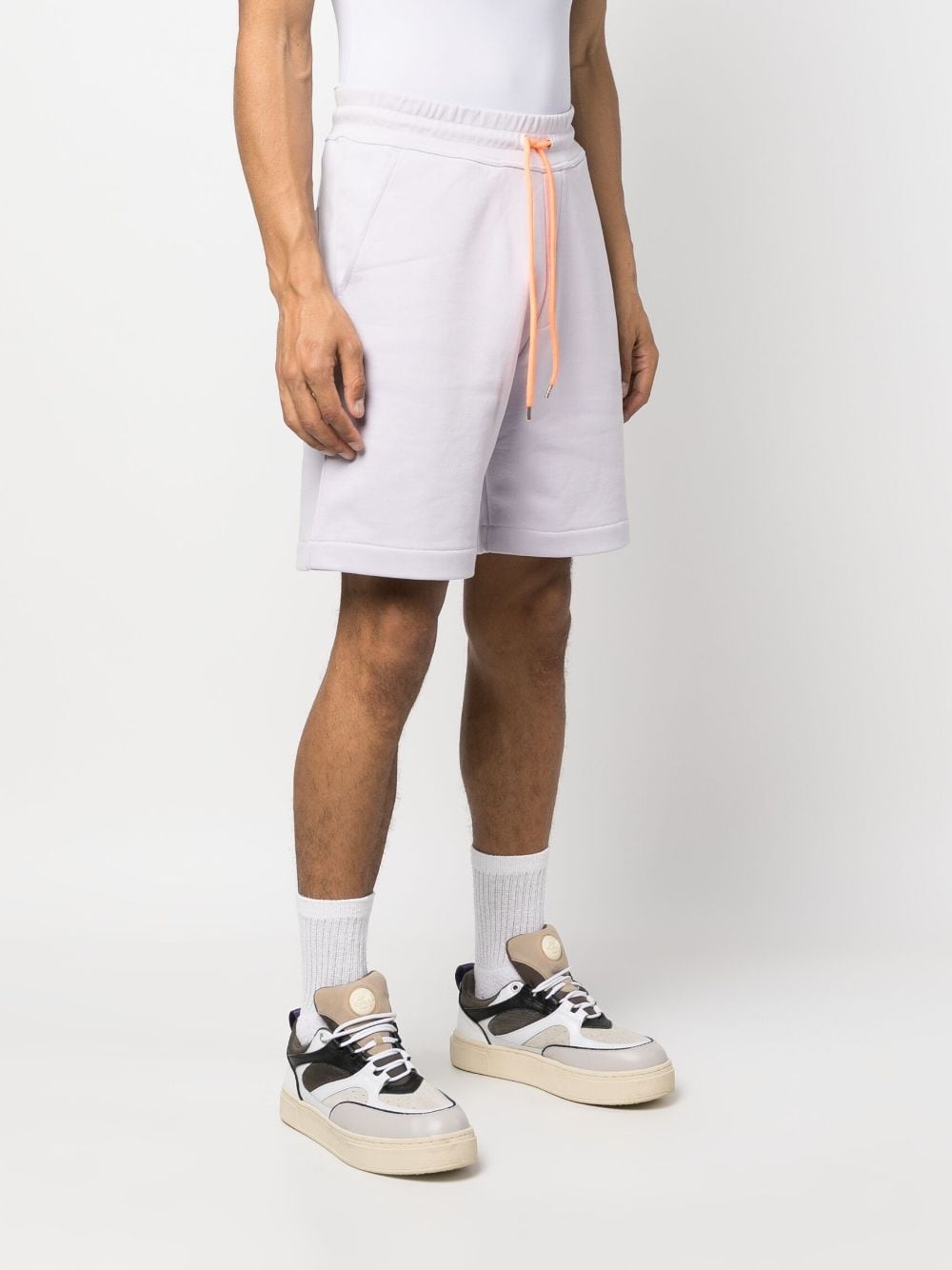 drawstring-waist organic-cotton shorts - 3