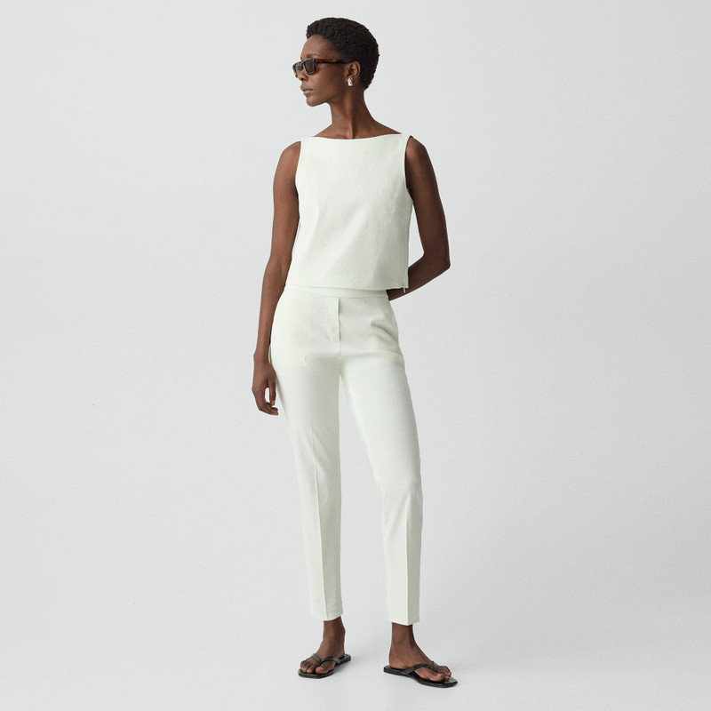 Theory Sleeveless Boatneck Top in Good Linen outlook