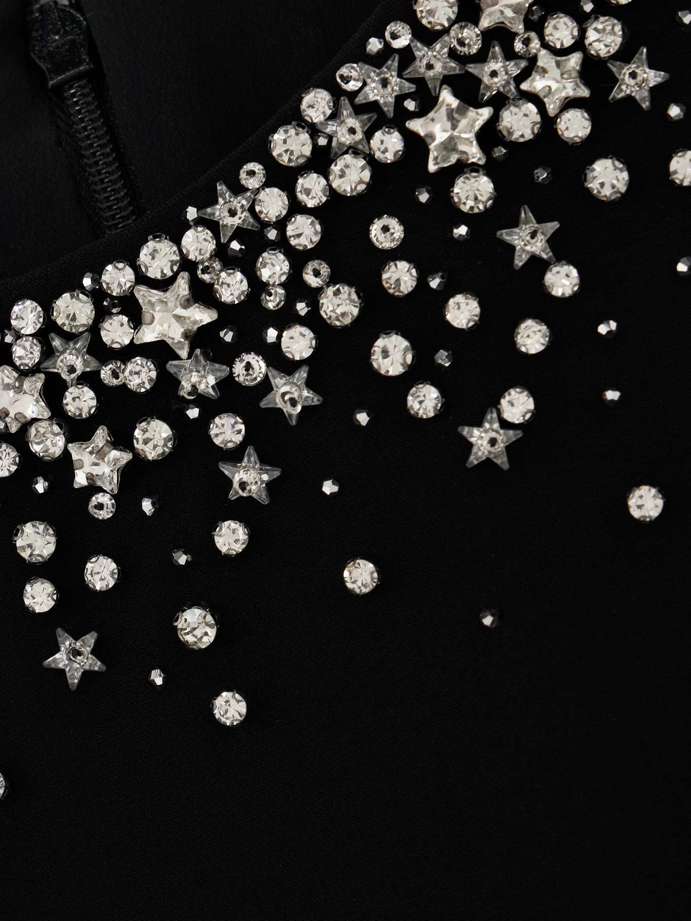 Crystal-embellished crepe midi dress Black - 4