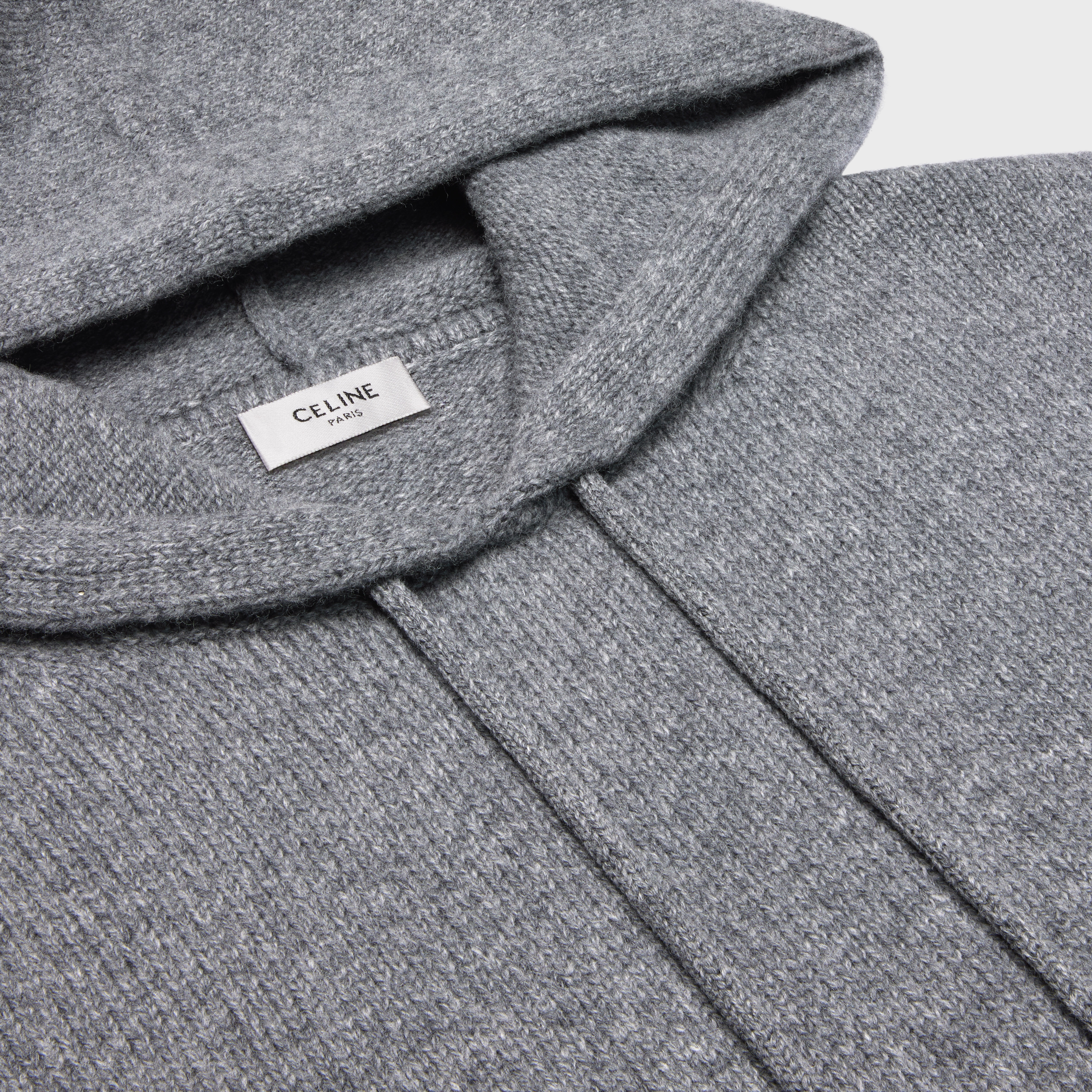 CELINE 関税込 triomphe hooded sweater in cashmere wool triomphe hooded sweater in wool and cashmere - BLACK / OFF