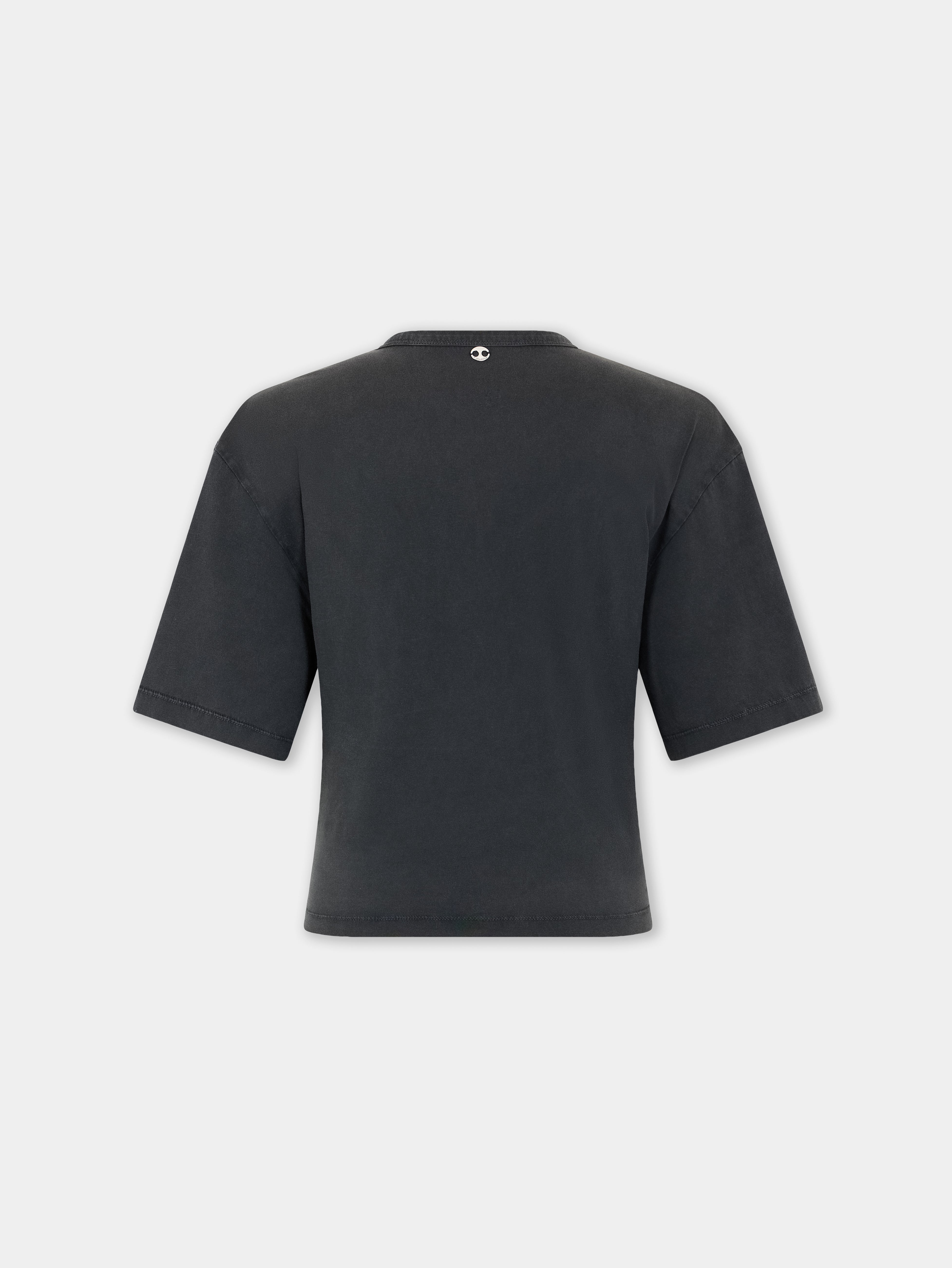 CROPPED T-SHIRT IN PRINTED COTTON - 5