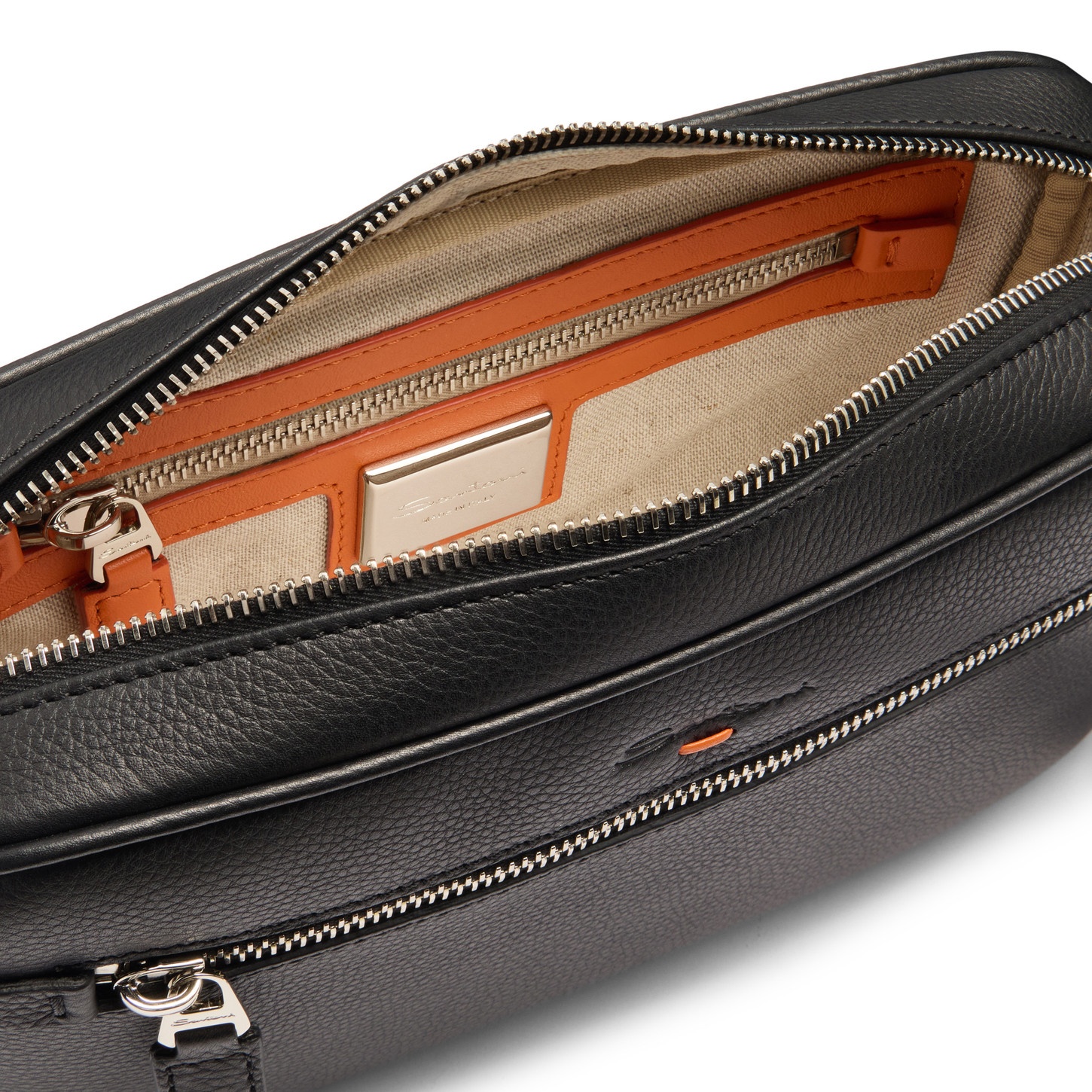 Black tumbled leather beauty case - 4