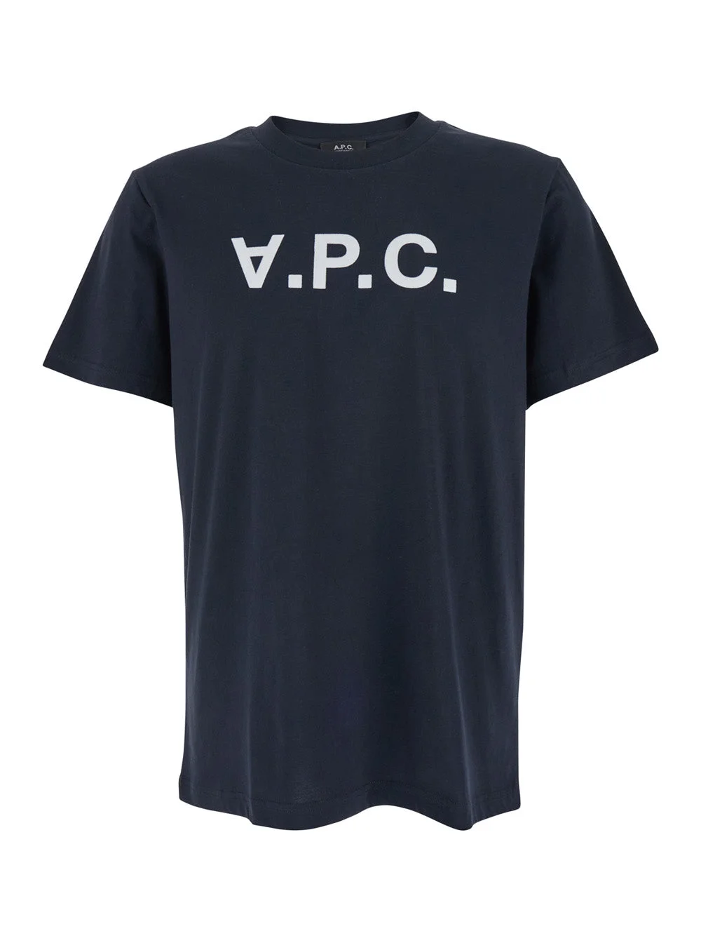 A.P.C. Women Blue Crewneck T-Shirt With Logo On The Front In Cotton Woman - 1