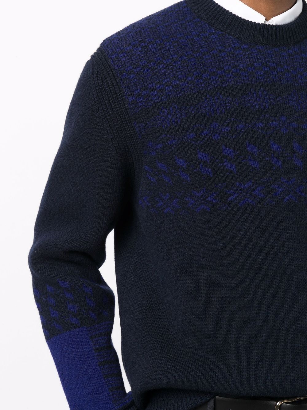 patterned intarsia knit jumper - 5