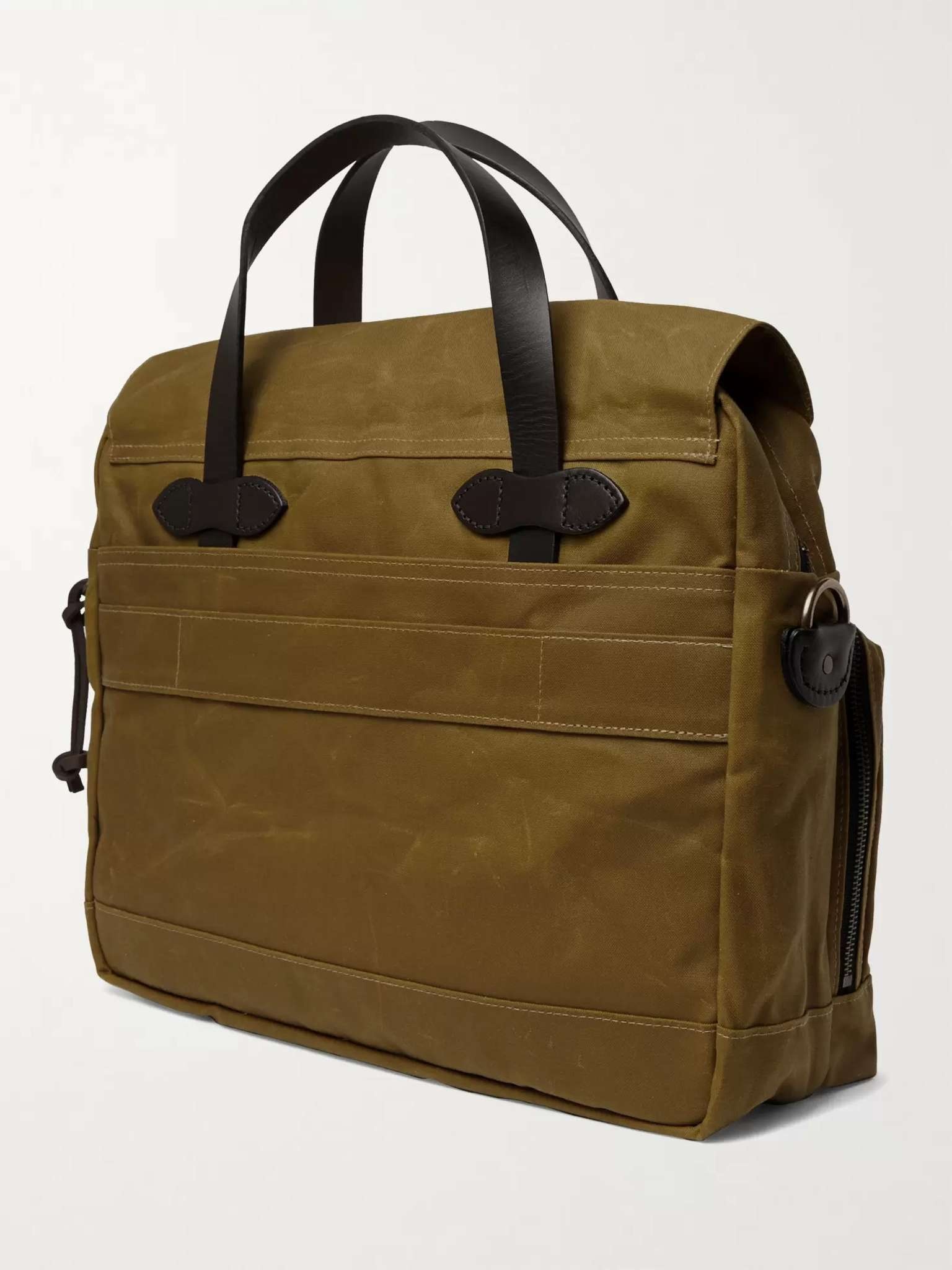 24-Hour Leather-Trimmed Coated-Canvas Briefcase - 4