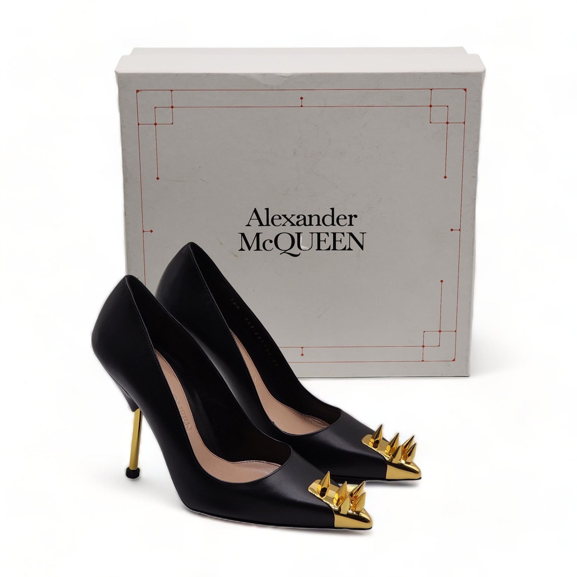 Alexander McQueen Punk Spike Pumps - Leather - Black - 2