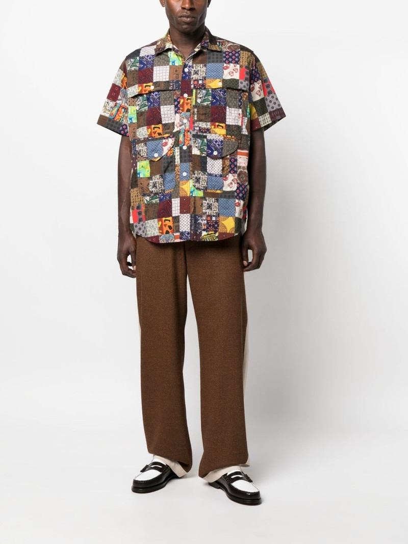 BEAMS PLUS Adventure patchwork-print shirt outlook