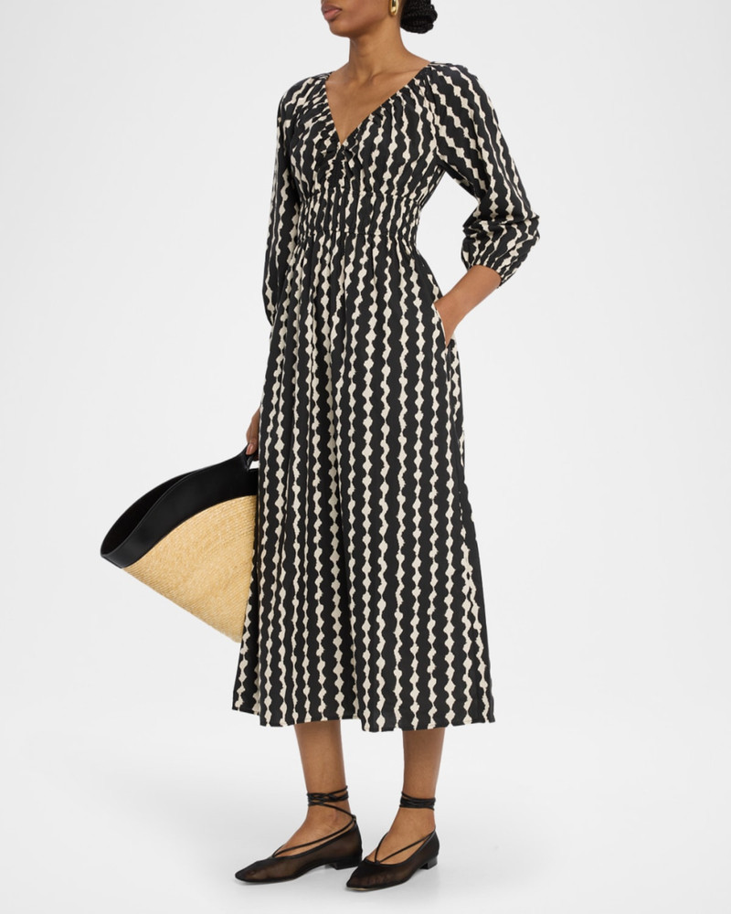 Rails Paio Blouson-Sleeve Midi Dress outlook