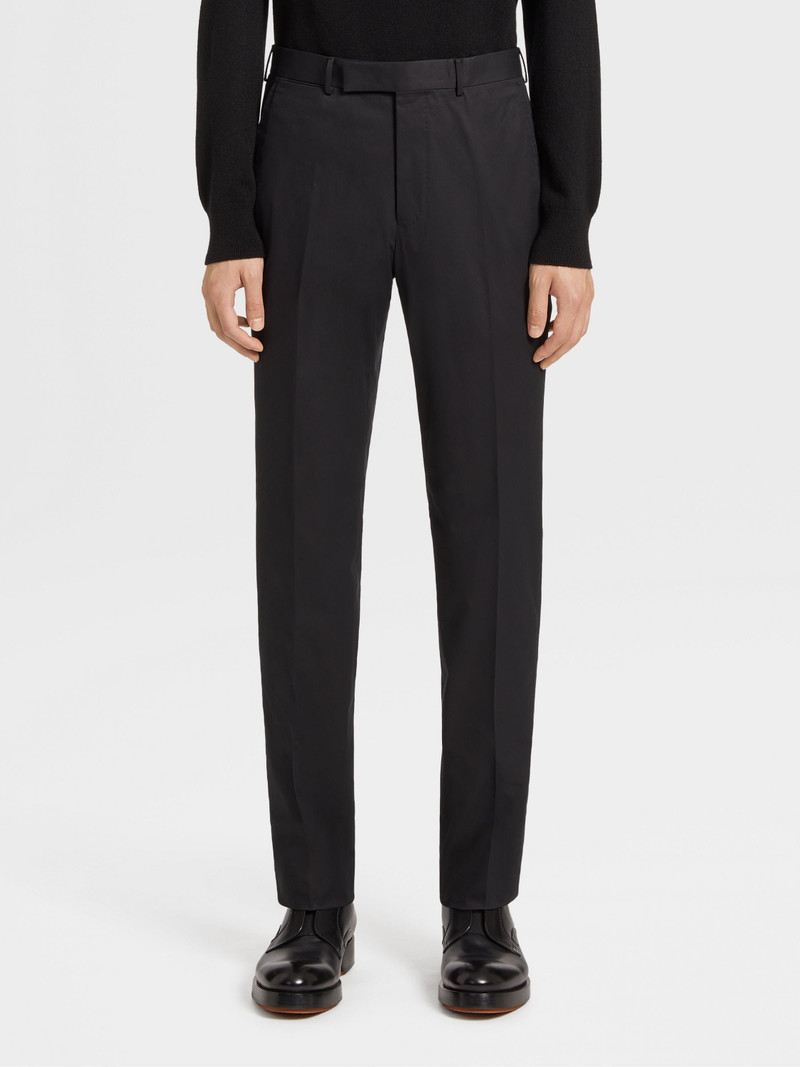 ZEGNA BLACK PREMIUM COTTON PANTS outlook