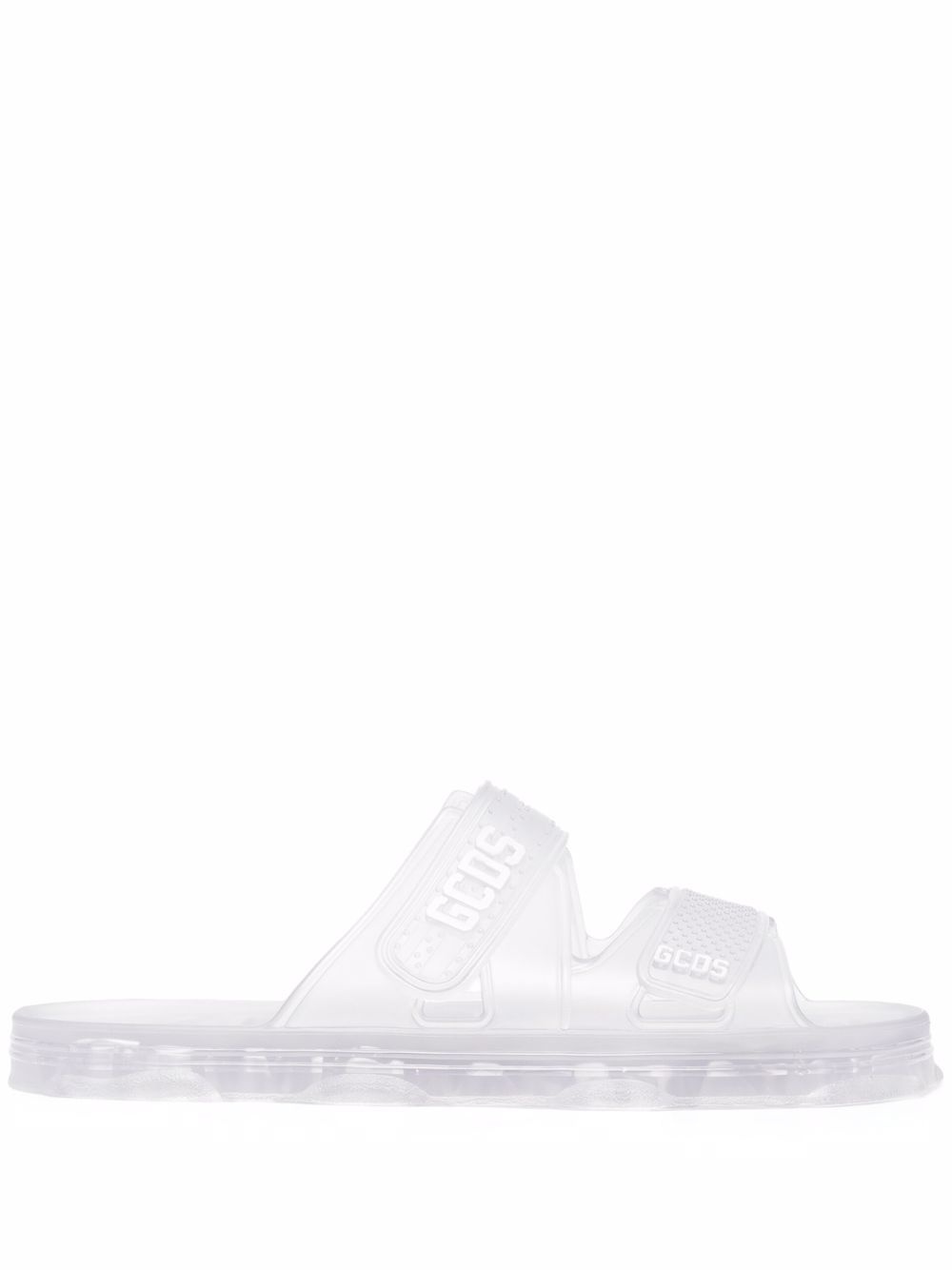 logo-lettering transparent sandals - 1