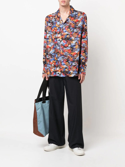 Missoni painterly-print button-up silk shirt outlook