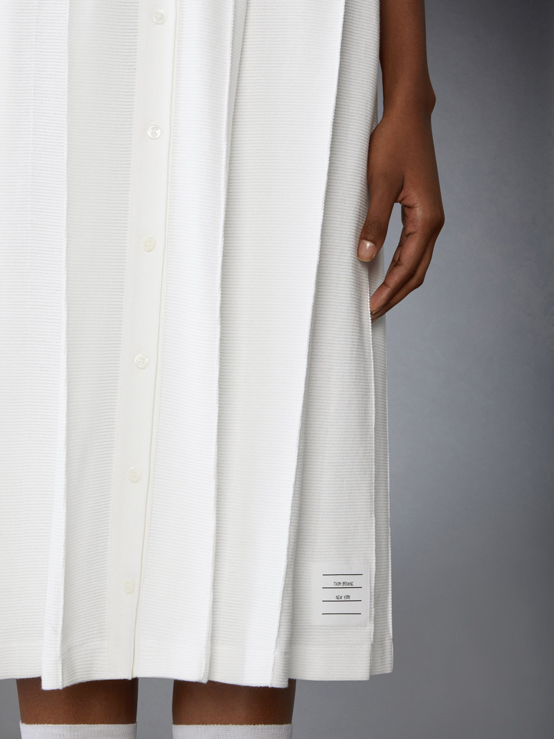 COTTON WAFFLE PLEATED POLO DRESS 7