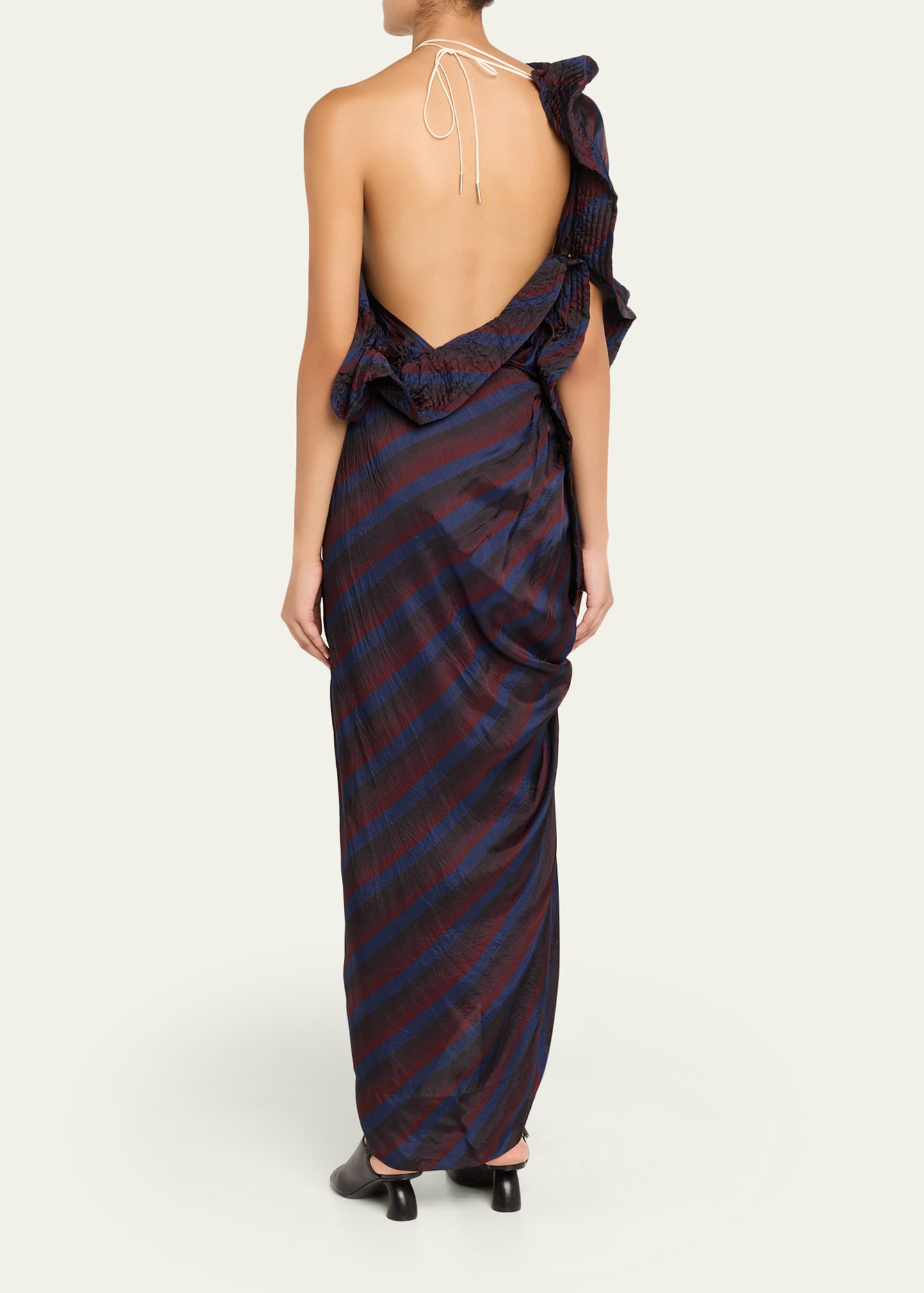Dolla Draped Satin Halter Dress - 3