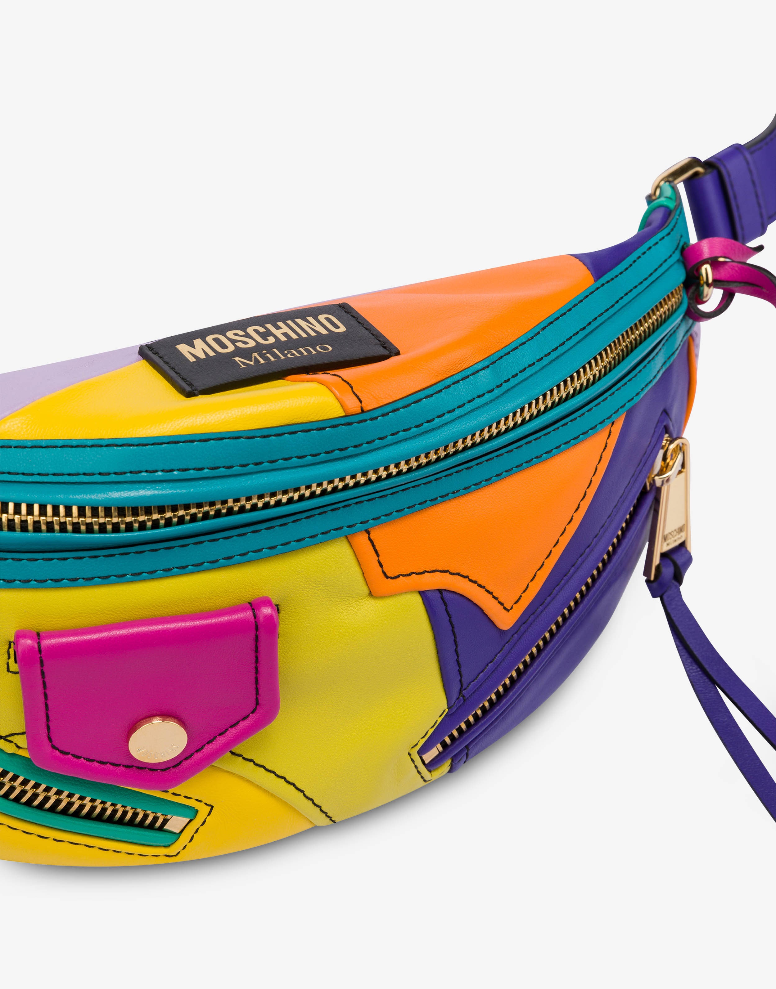 COLOURBLOCK NAPPA LEATHER BELT BAG - 4