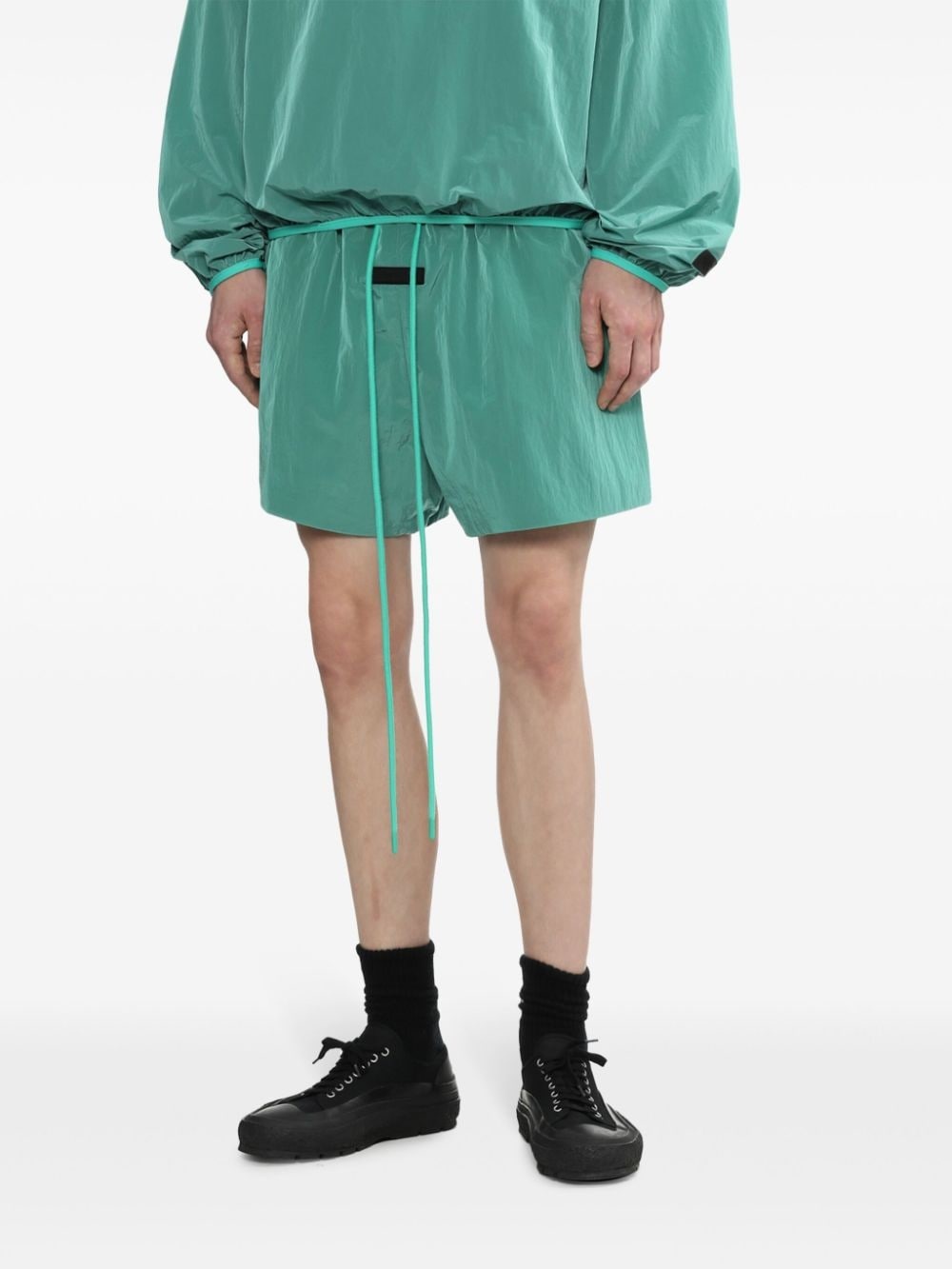 crinkled running shorts - 3