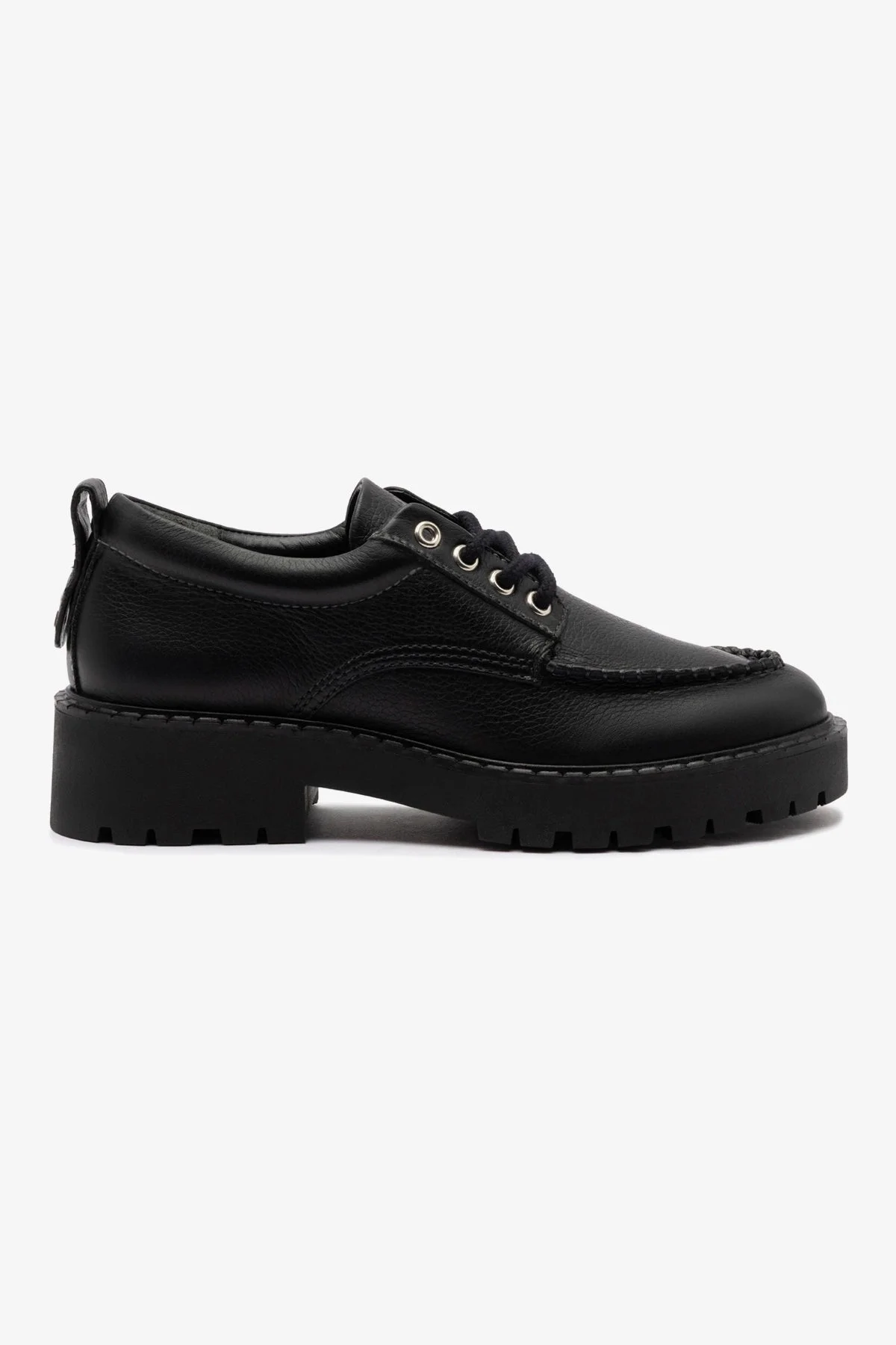 London Lace Up Loafer In Black Leather - 1