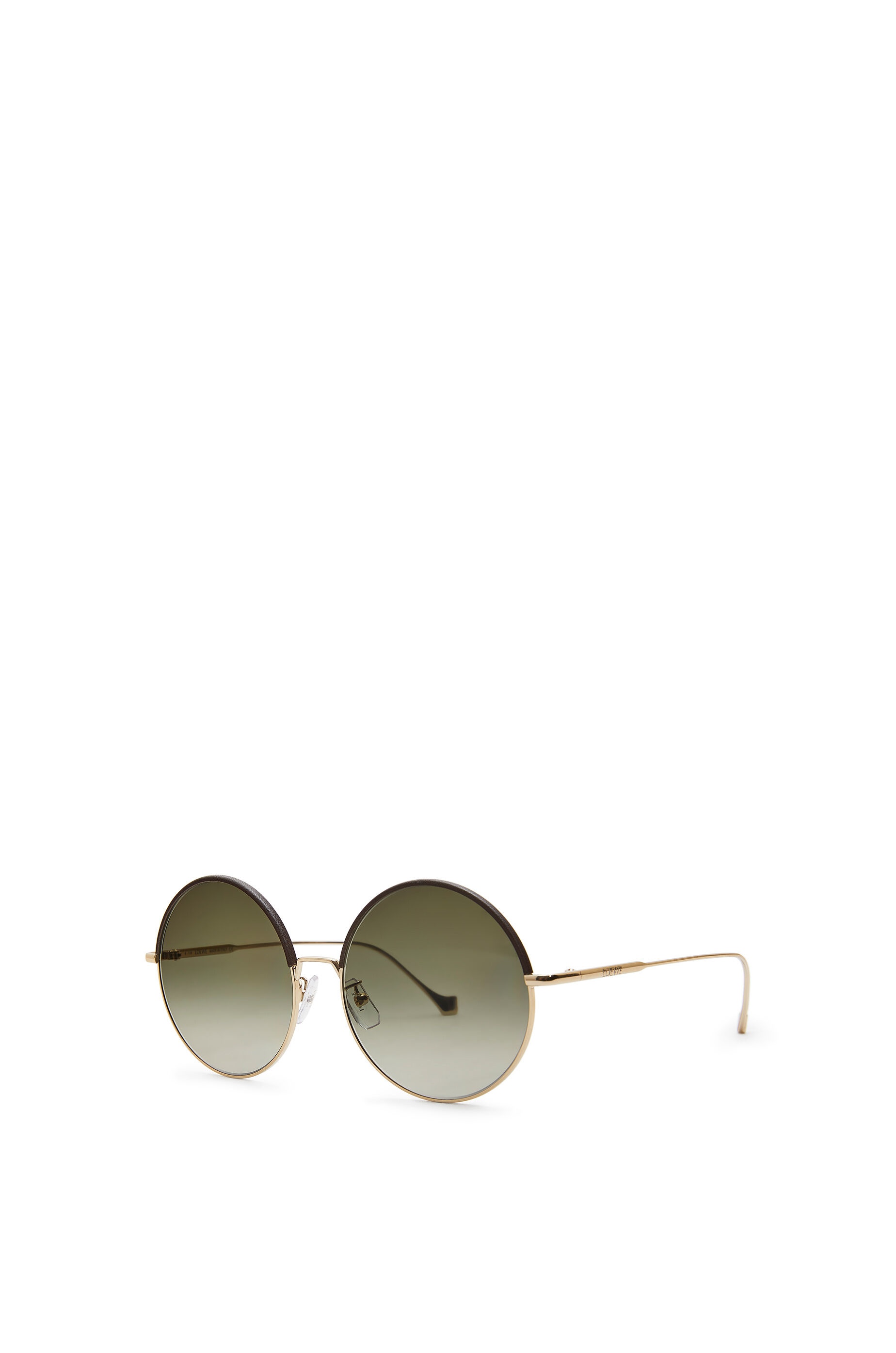 Round Sunglasses in metal and calfskin - 2