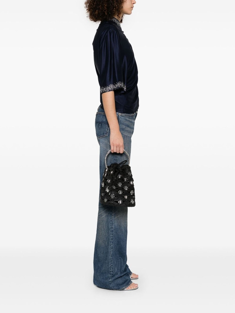 rabanne raffia bucket bag outlook
