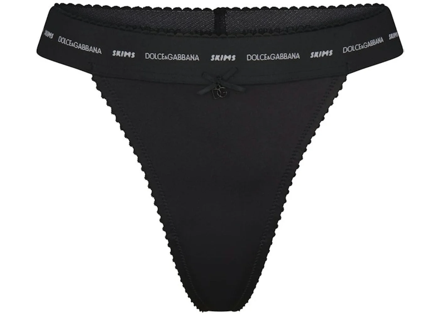 SKIMS x Dolce&Gabbana Stretch Satin Bikini Onyx - 1