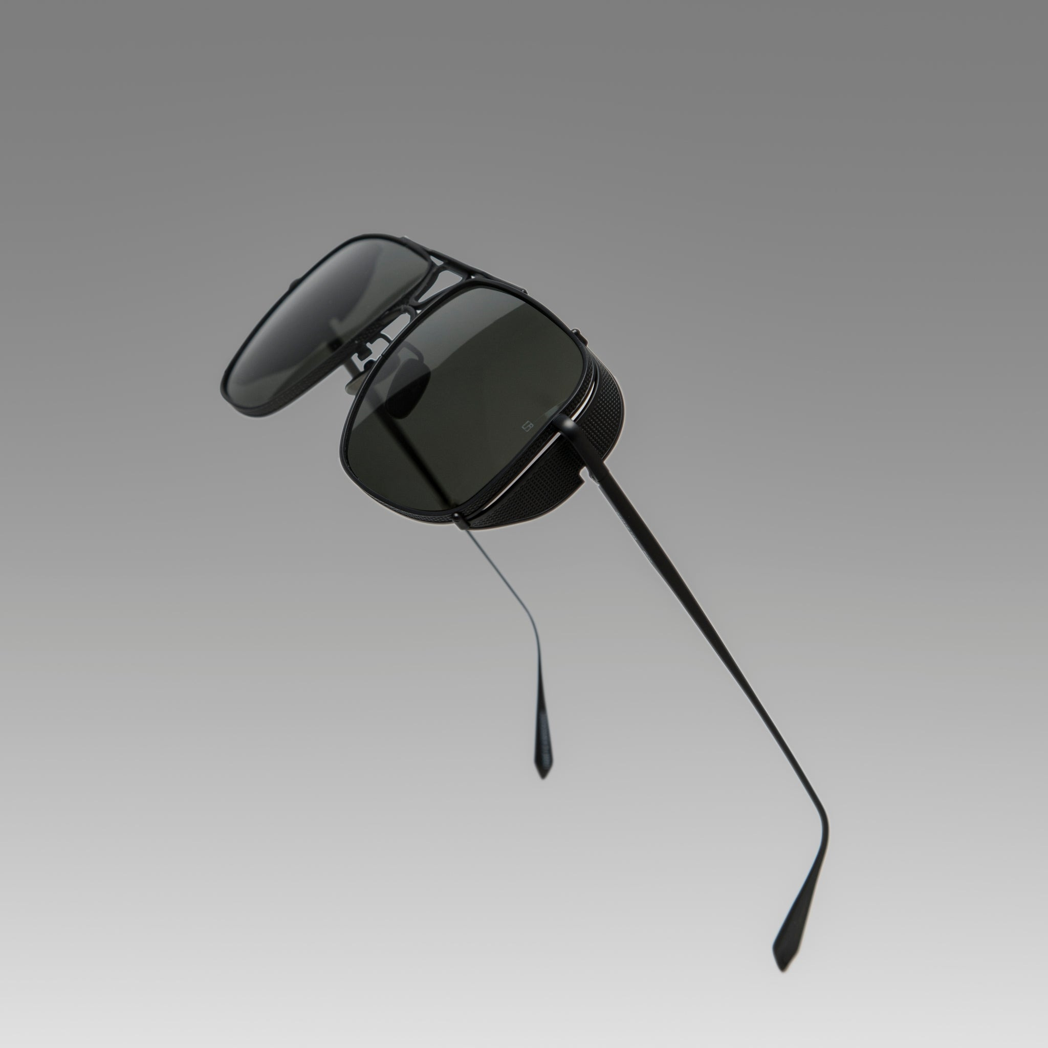 ENZO AVIATOR SUNGLASSES IN MATT NICKEL AND GREY - 5