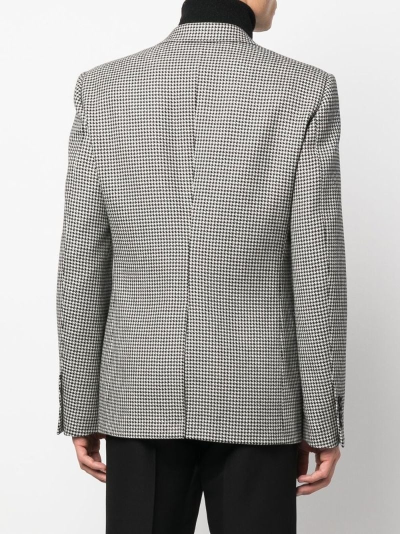single-breasted houndstooth blazer - 4