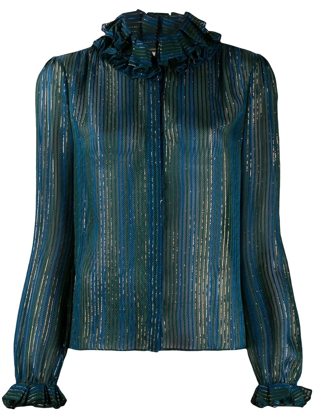 pinstripe pattern blouse - 1