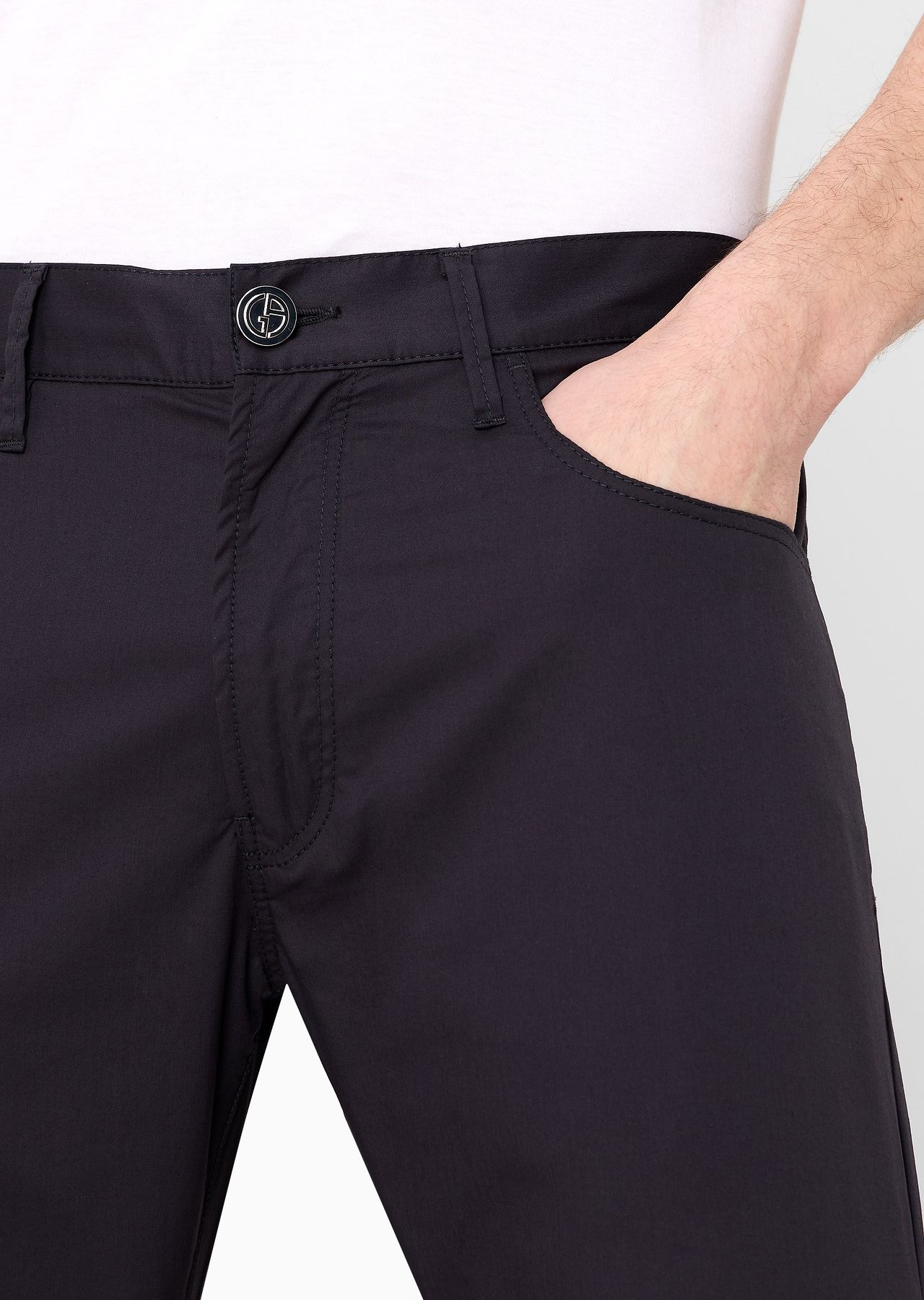 Regular-fit five-pocket cotton-denim trousers - 5