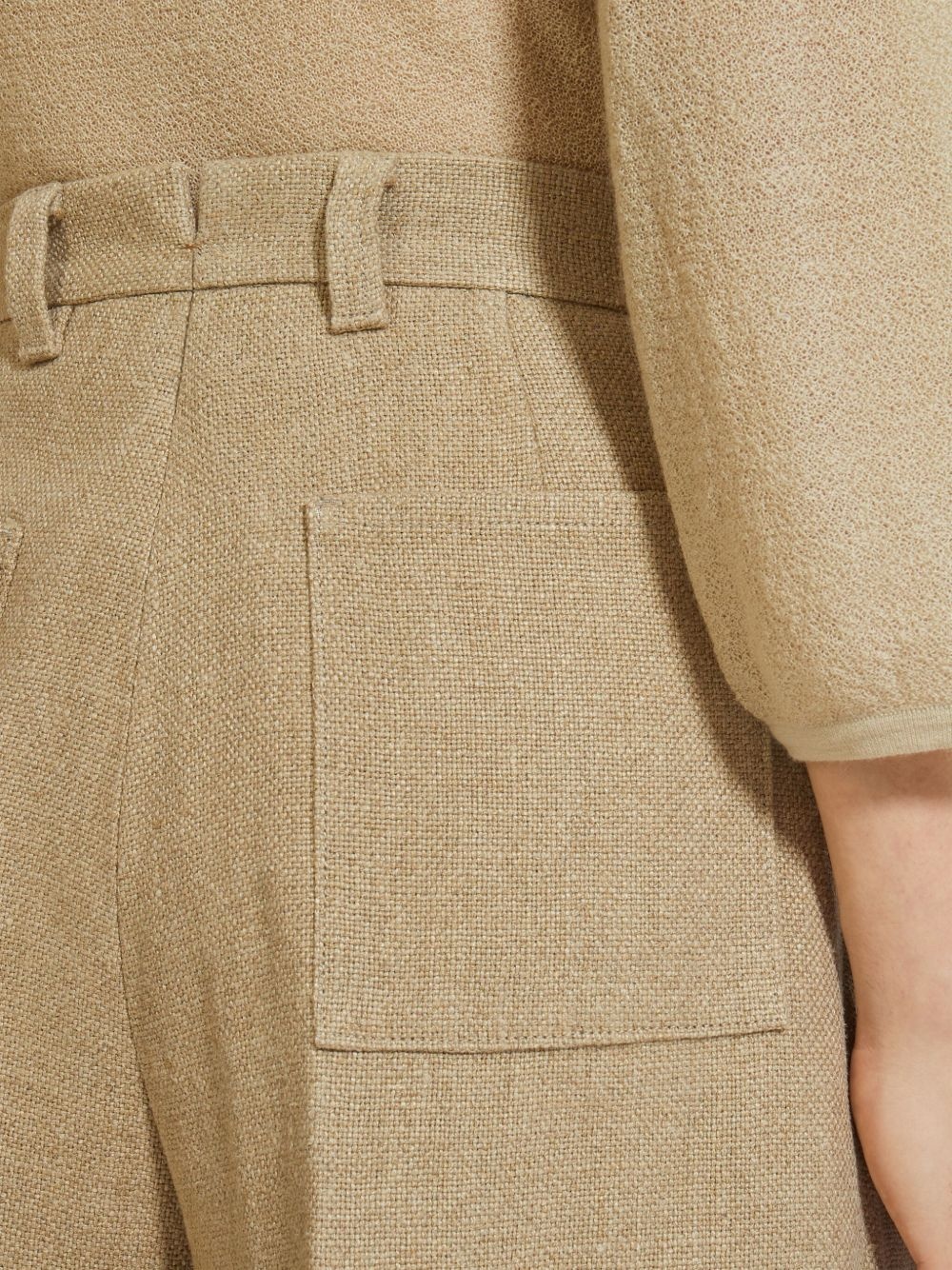 mélange linen trousers - 6