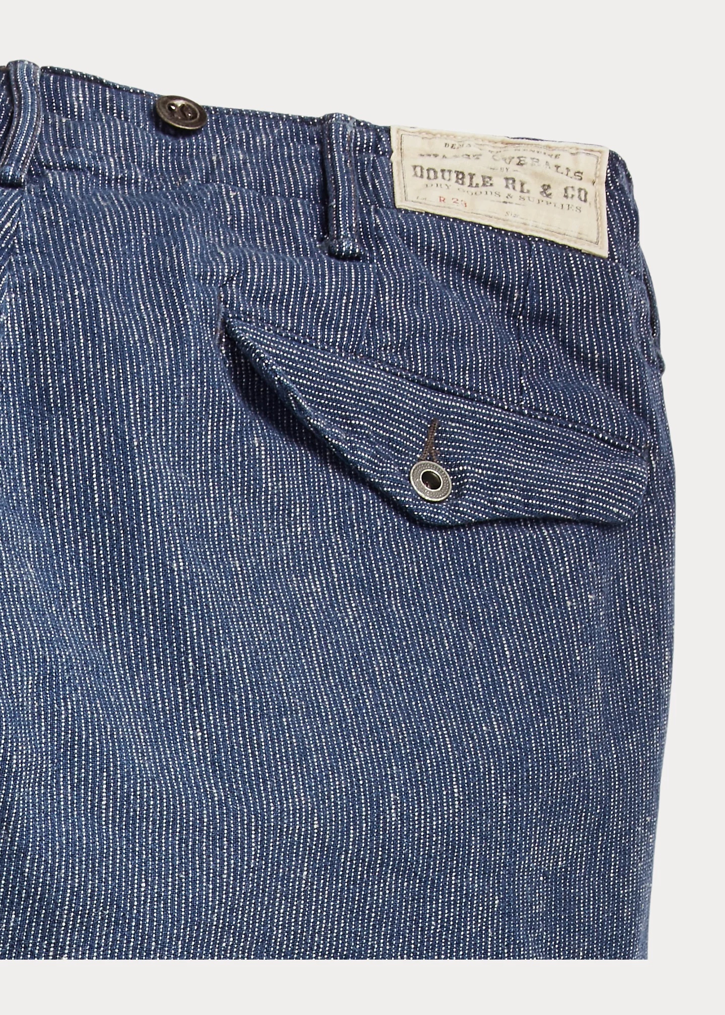 RRL by Ralph Lauren Indigo Linen-Cotton Officer's Pant - 648408